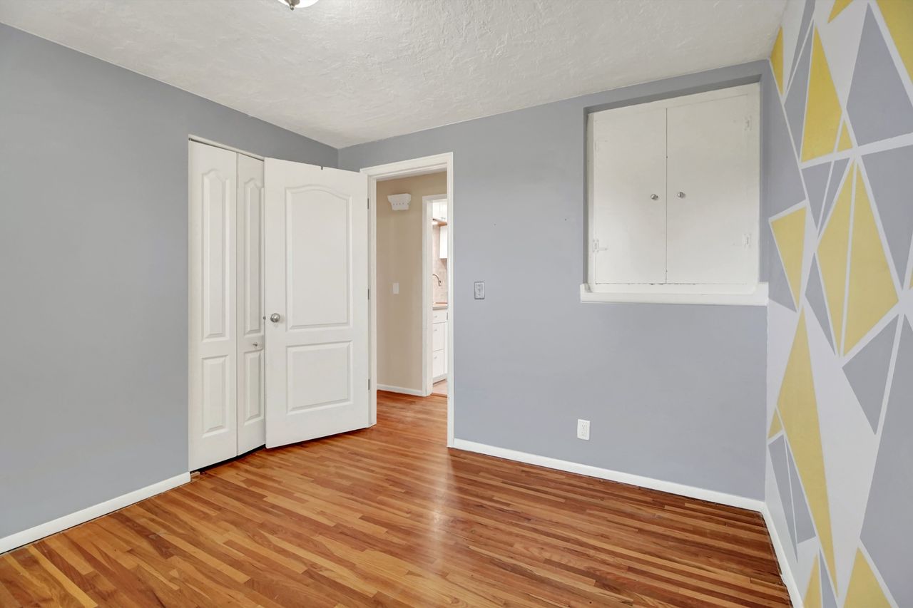 Wood-finish flooring throughout