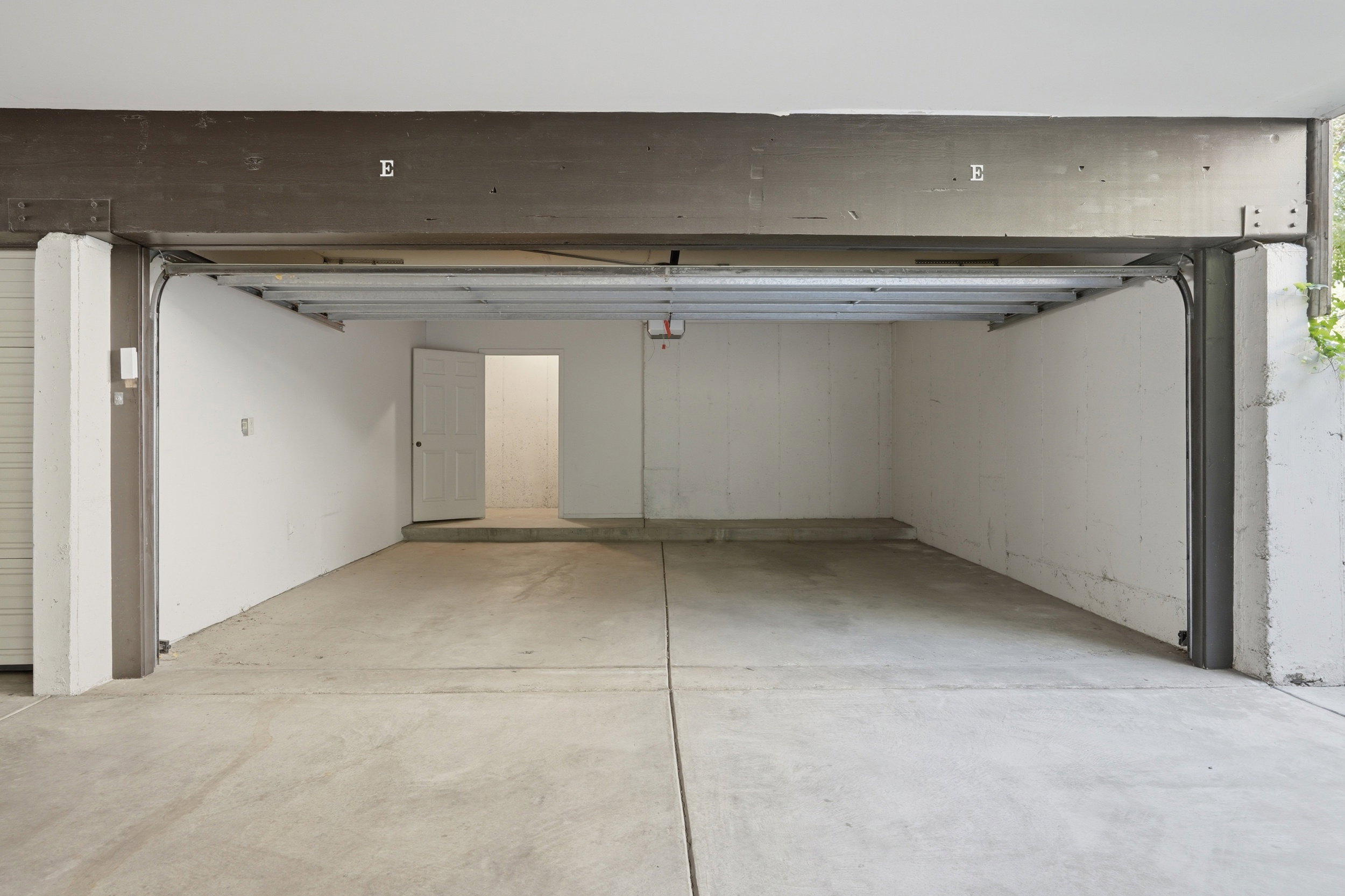 Large 2 car garage with storage