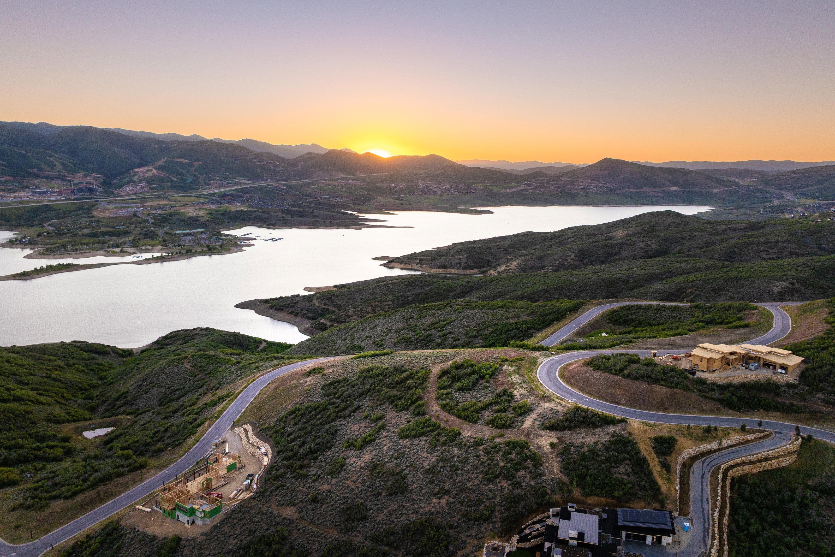 Aerial perspective showcasing a sprawling natural landscape