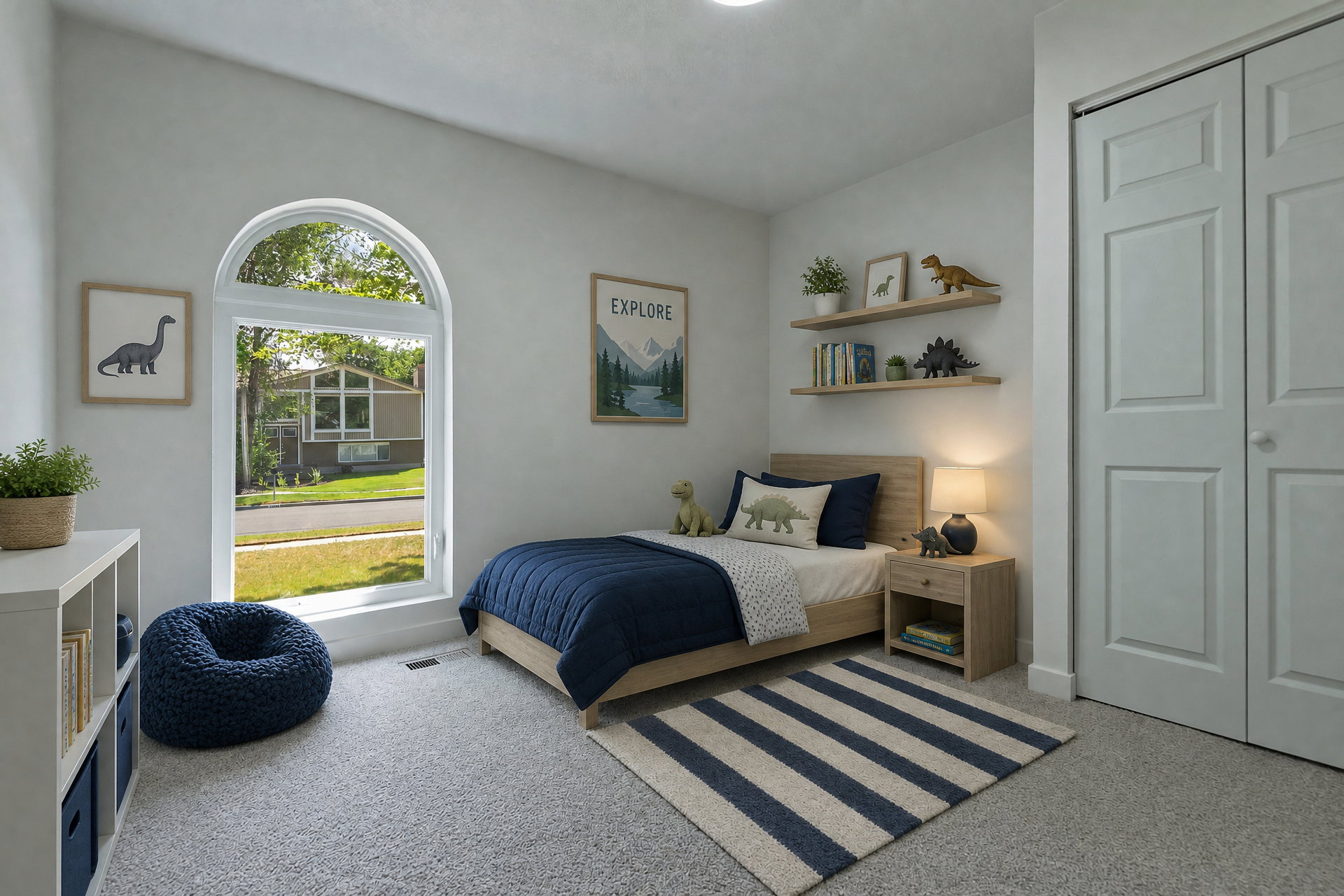 Arch-top window providing ample natural light
