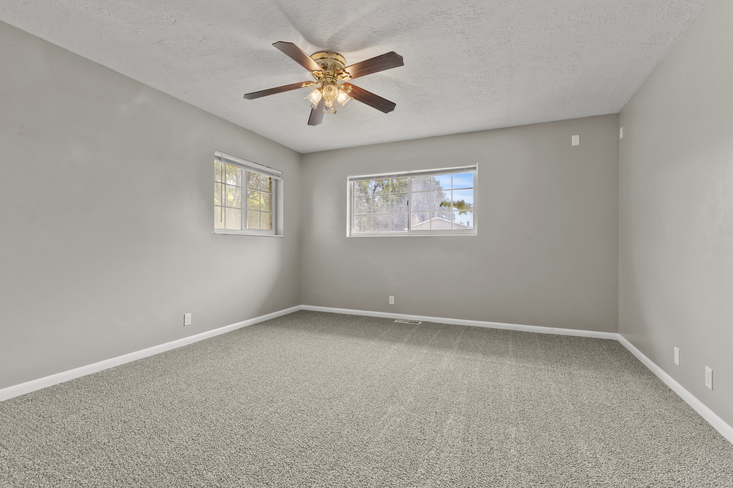 Neutral tone walls with crisp white trim