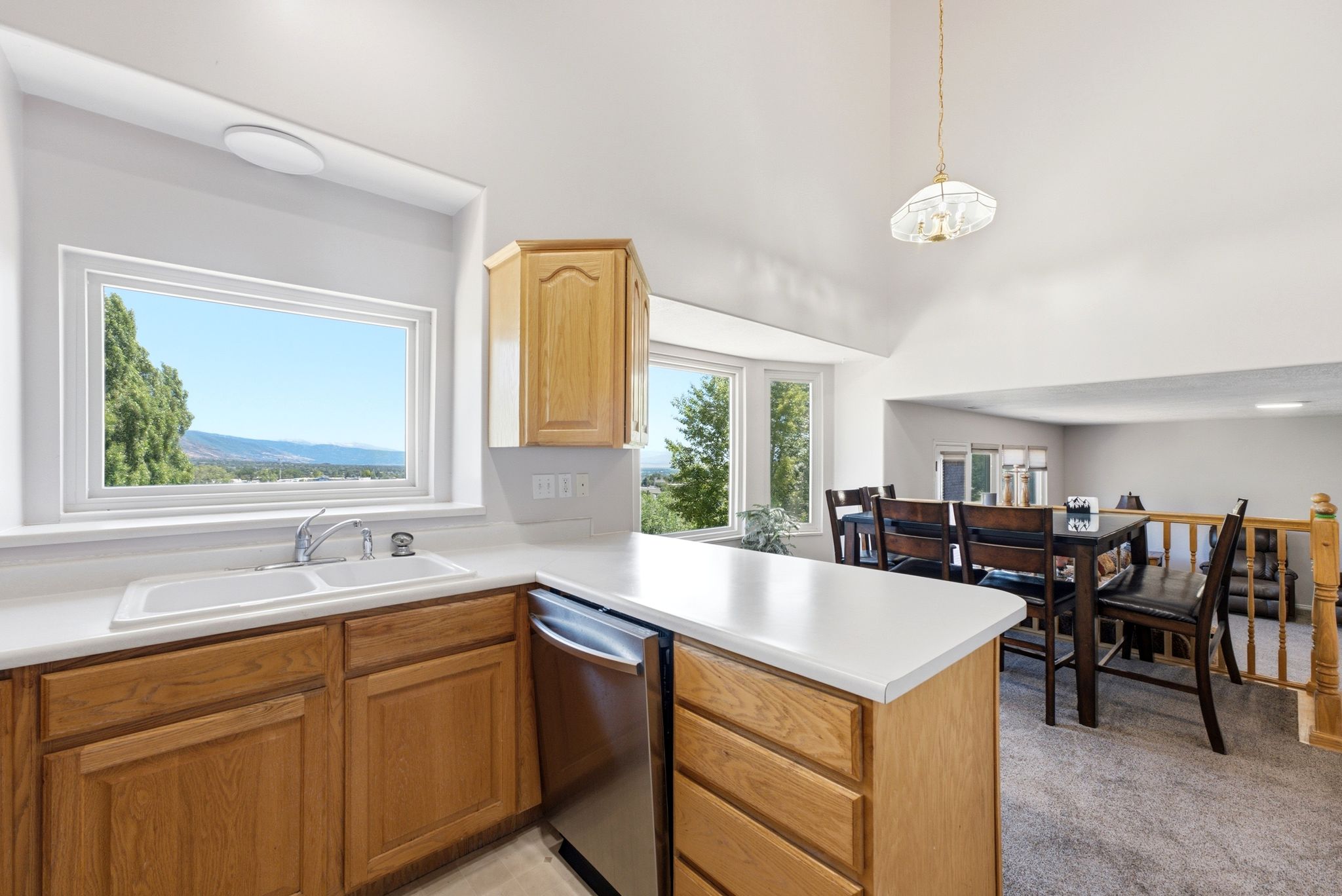 Kitchen featuring wood cabinetry, a double basin sink, and a stainless steel dishwasher