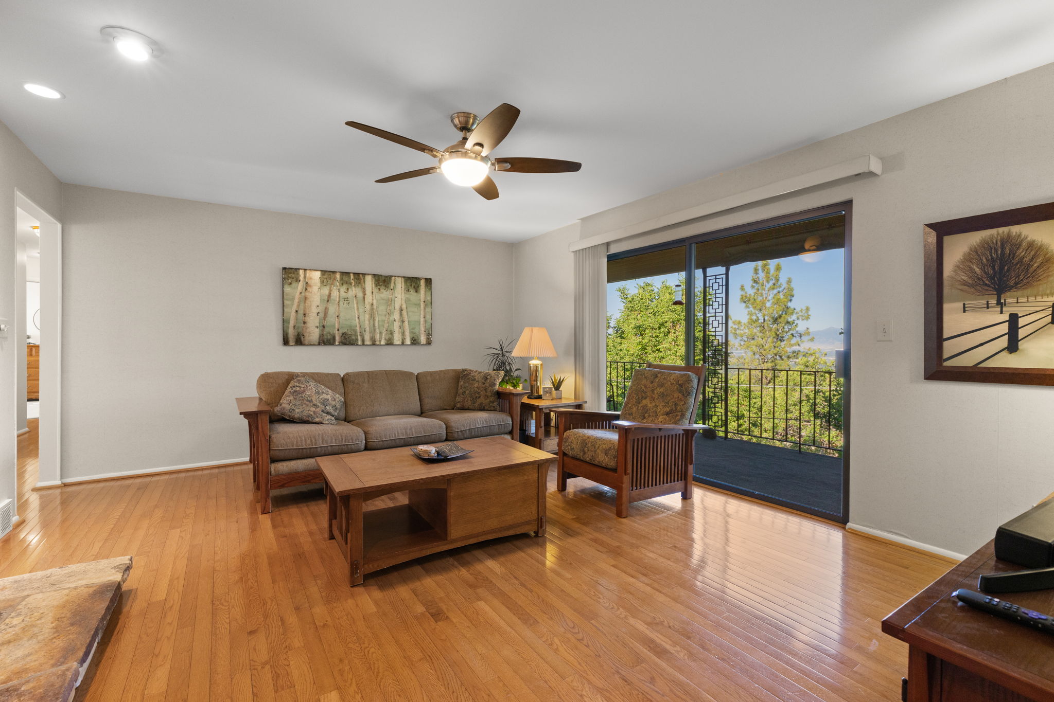 Family Room with sunset/city light views