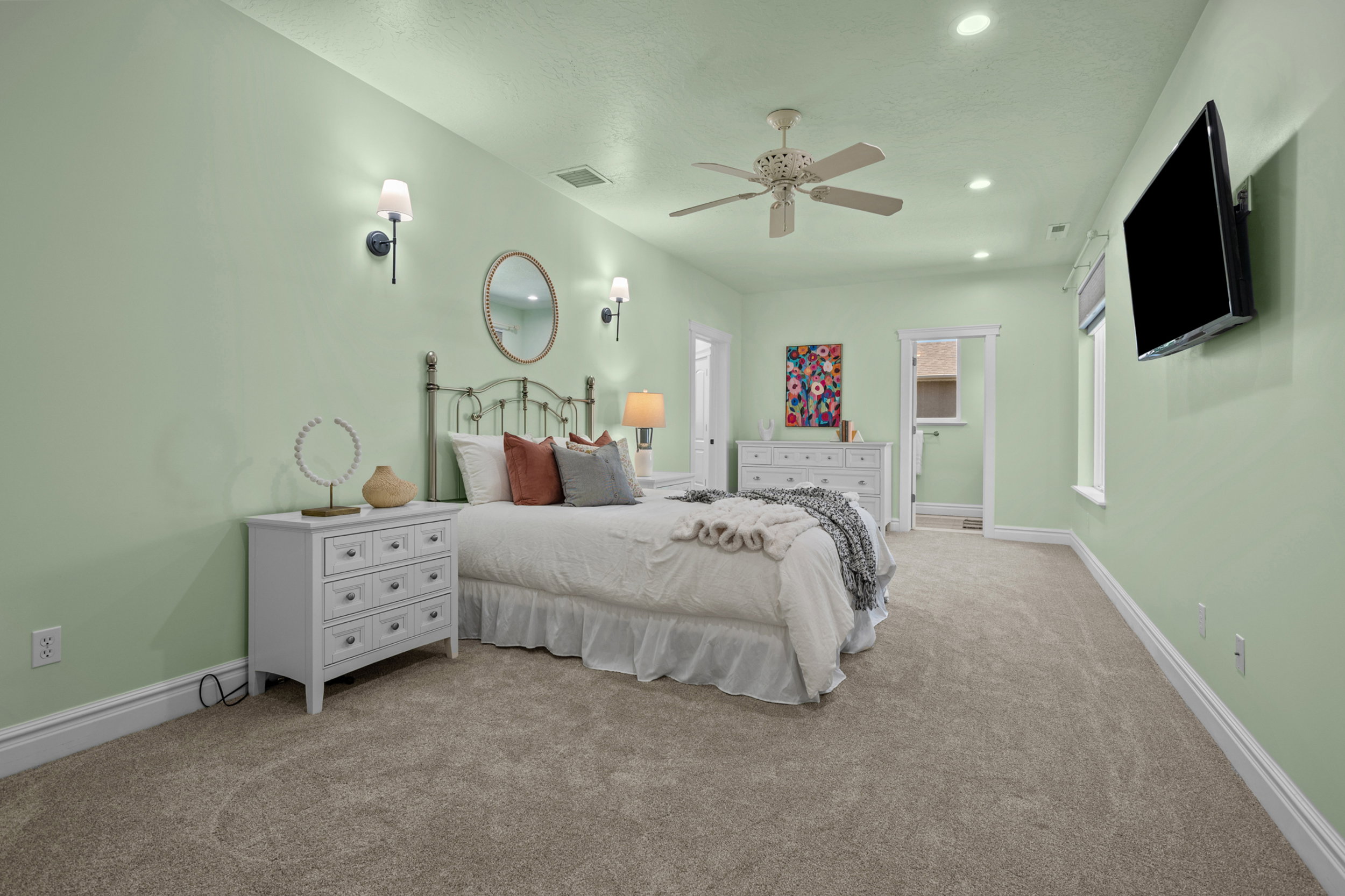 Bedroom #2 with attached office and full tub/shower ensuite