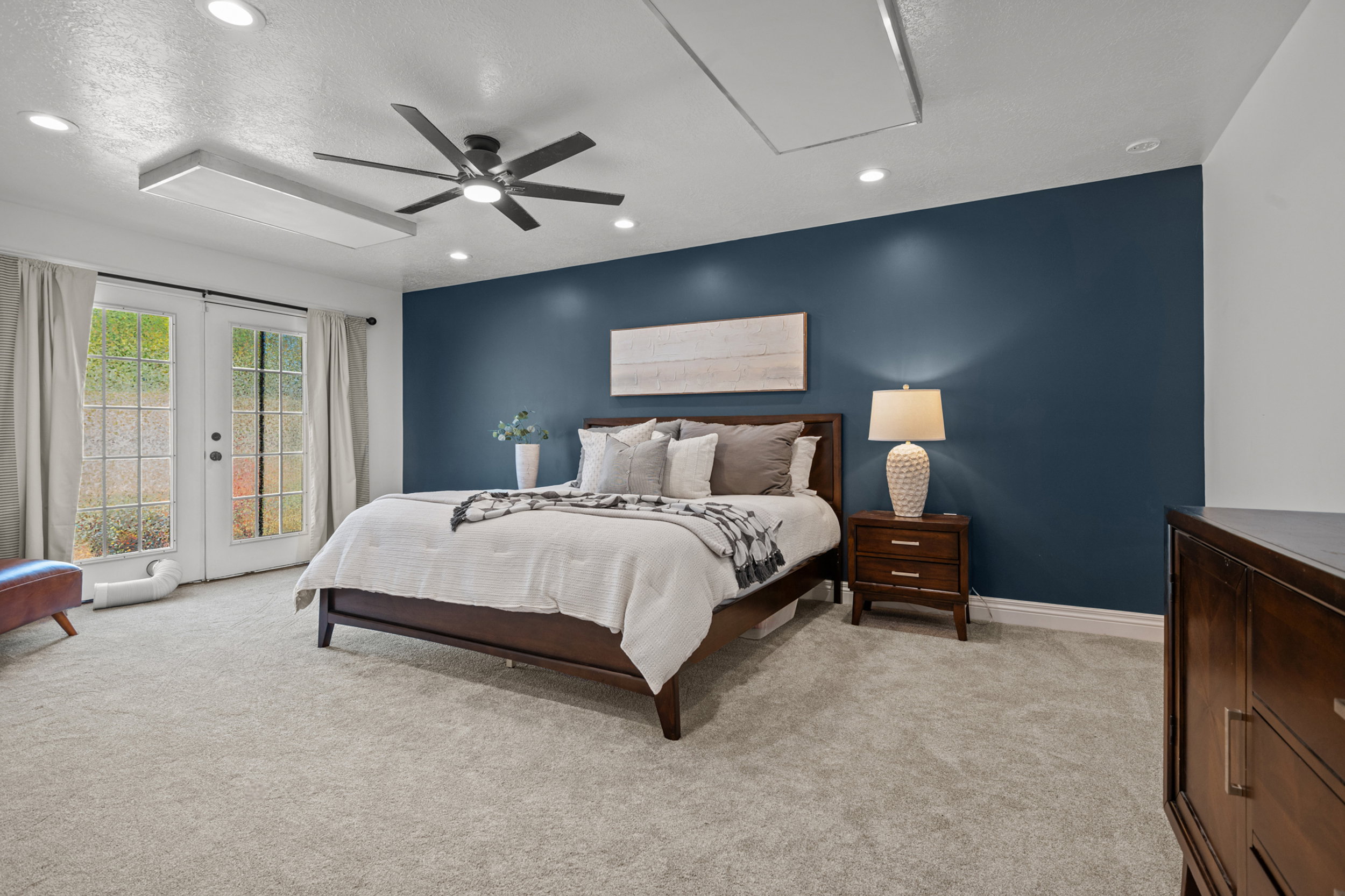 Bedroom #5 with French Doors to Backyard