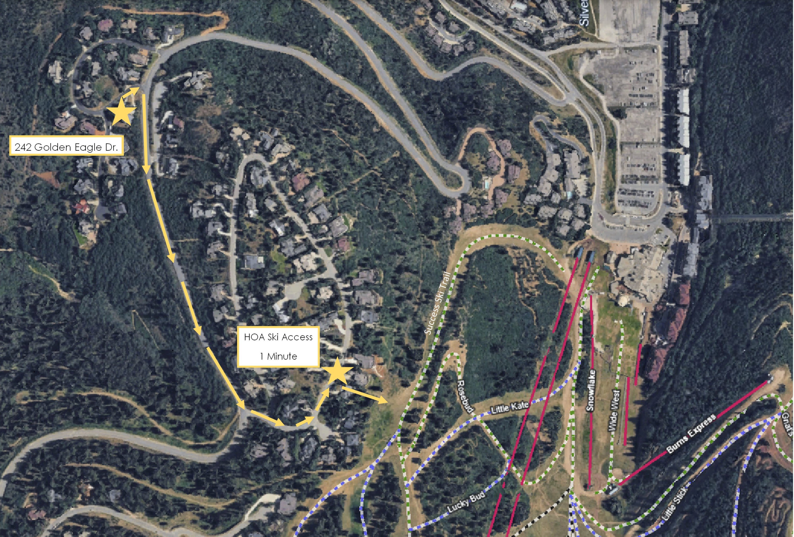 Property Location Map. Illustrating the property's position relative to ski access points