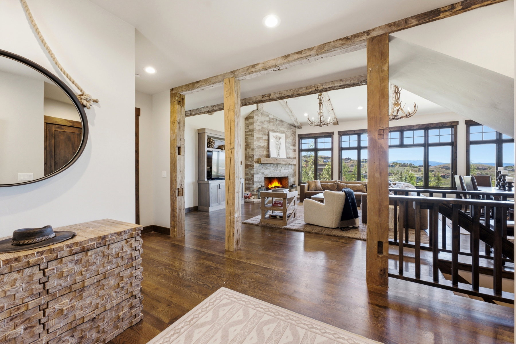 Wood-finish flooring throughout