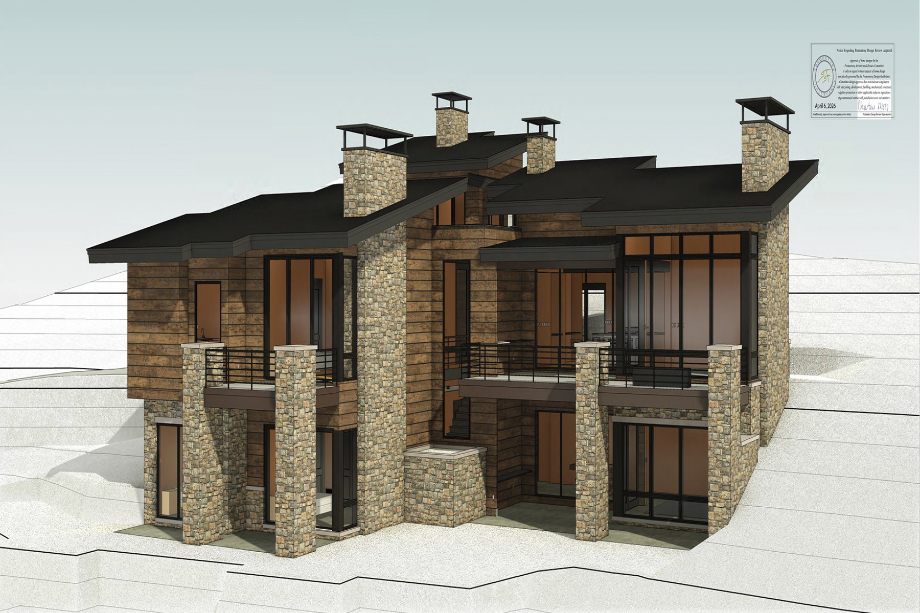 Exterior Rendering from Approved Plans