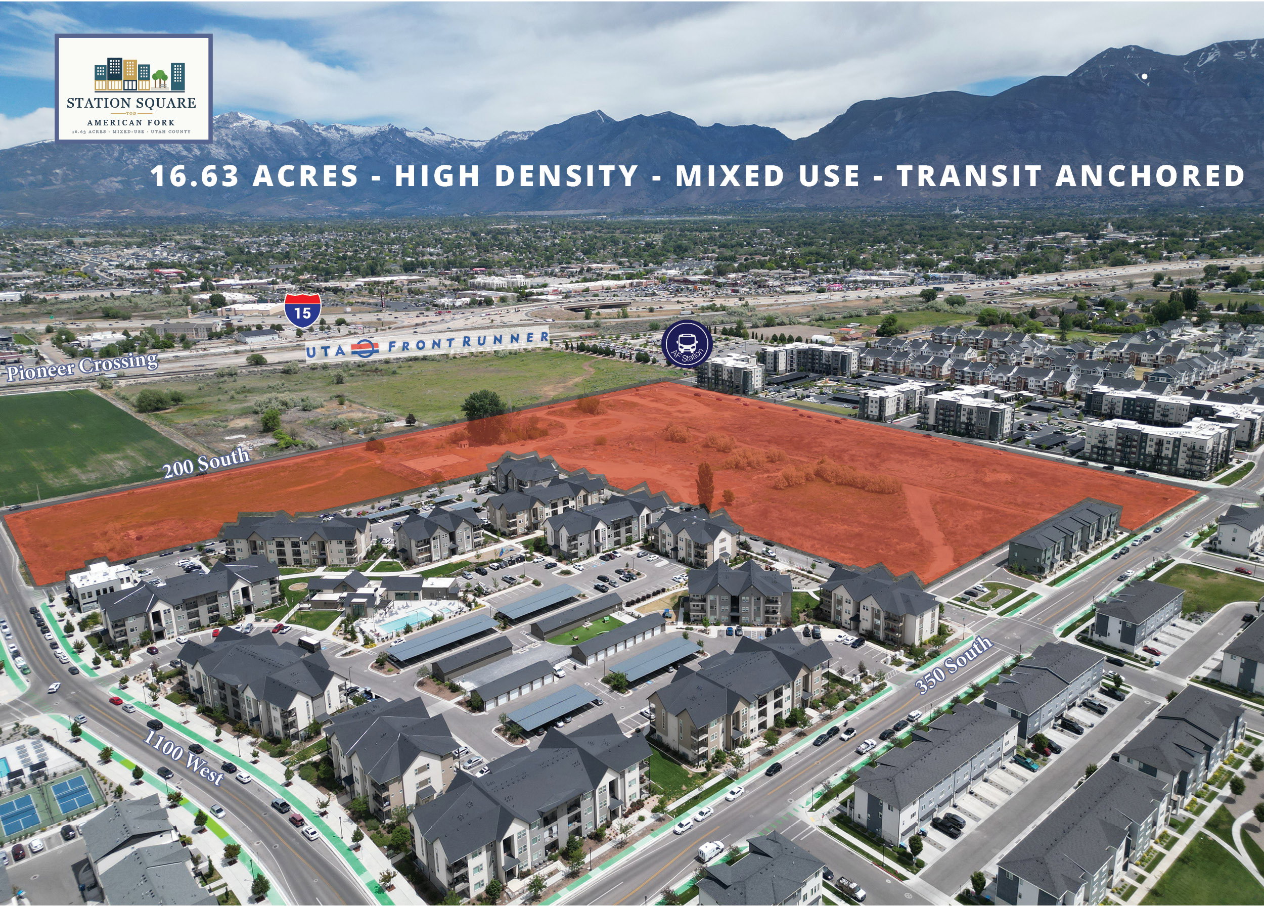 16.63-acre parcel featuring proximity to major roadways, rail transit, and existing residential developments