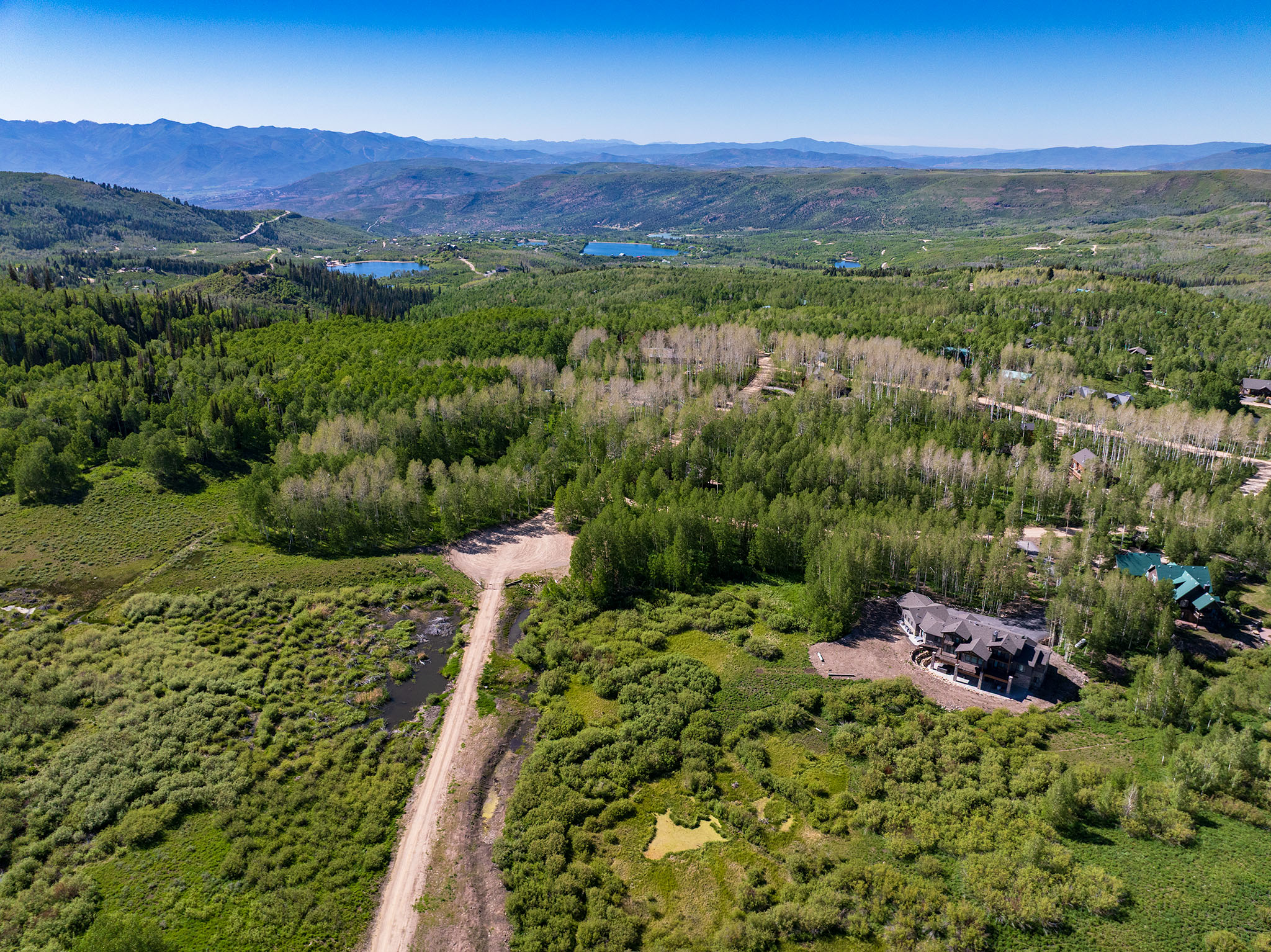 Expansive landscape featuring diverse vegetation and distant mountains