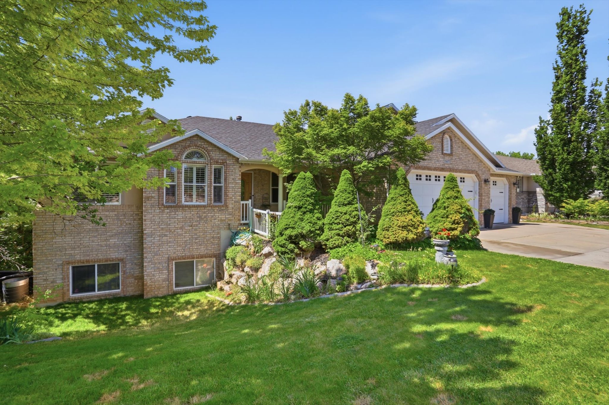 Brick exterior with a multi-level design