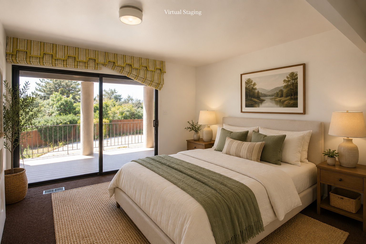 Spacious room featuring a glass sliding door providing balcony access
