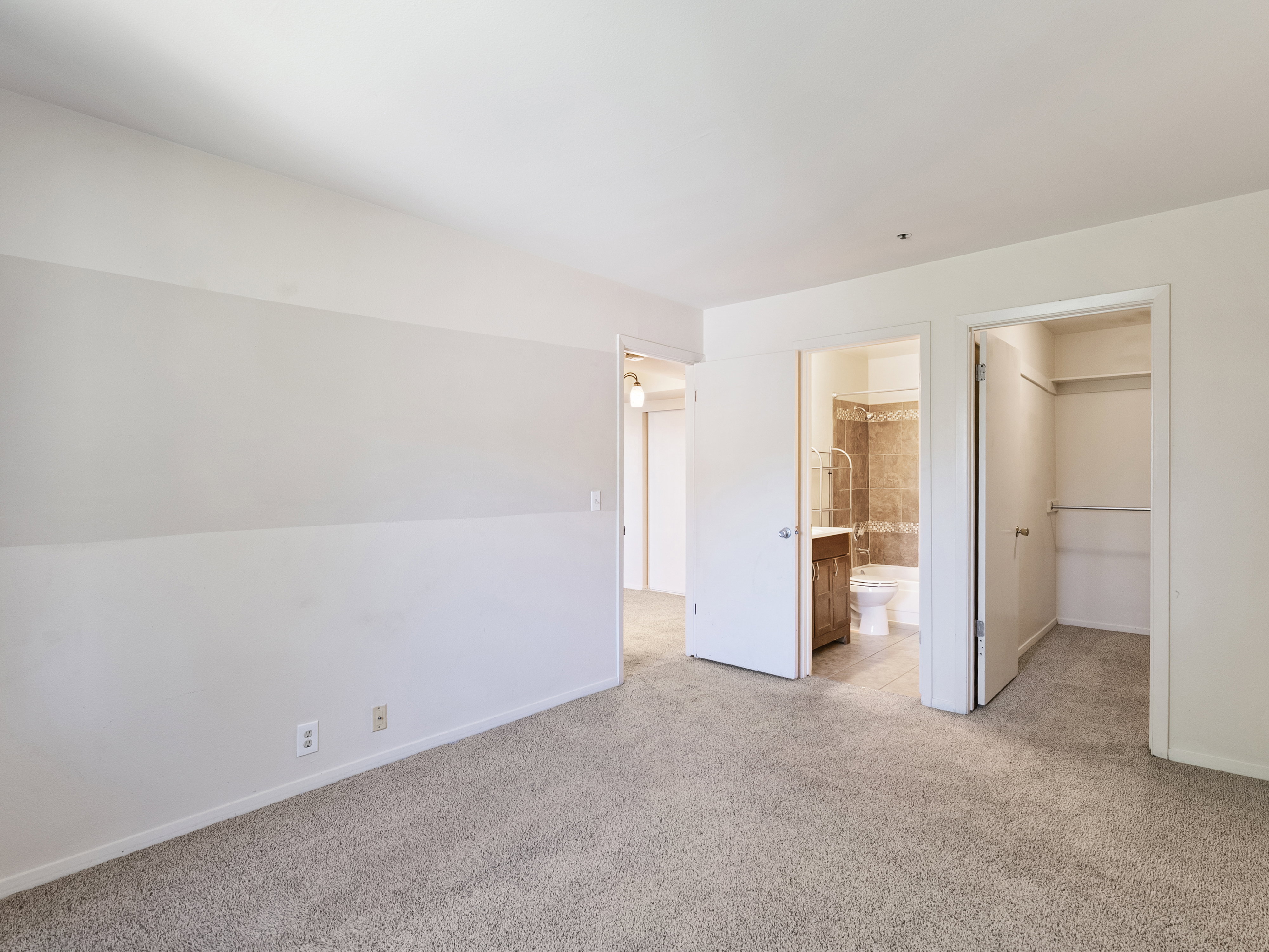 Carpeted room featuring a white ceiling and light-colored walls