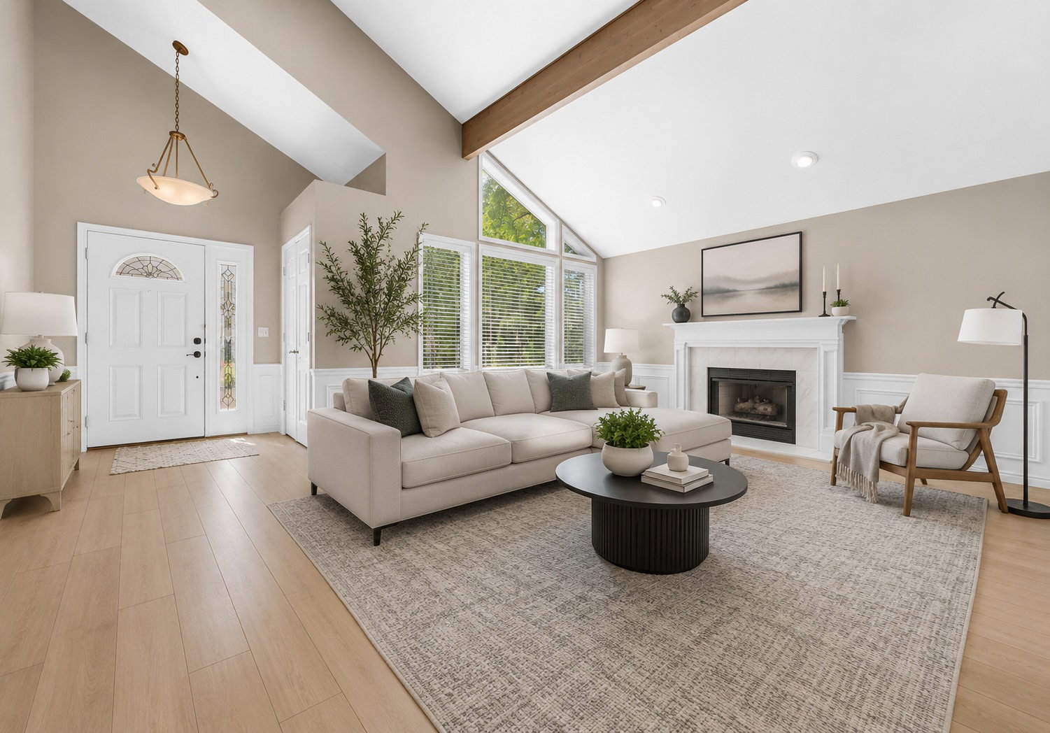 Virtually staged living room