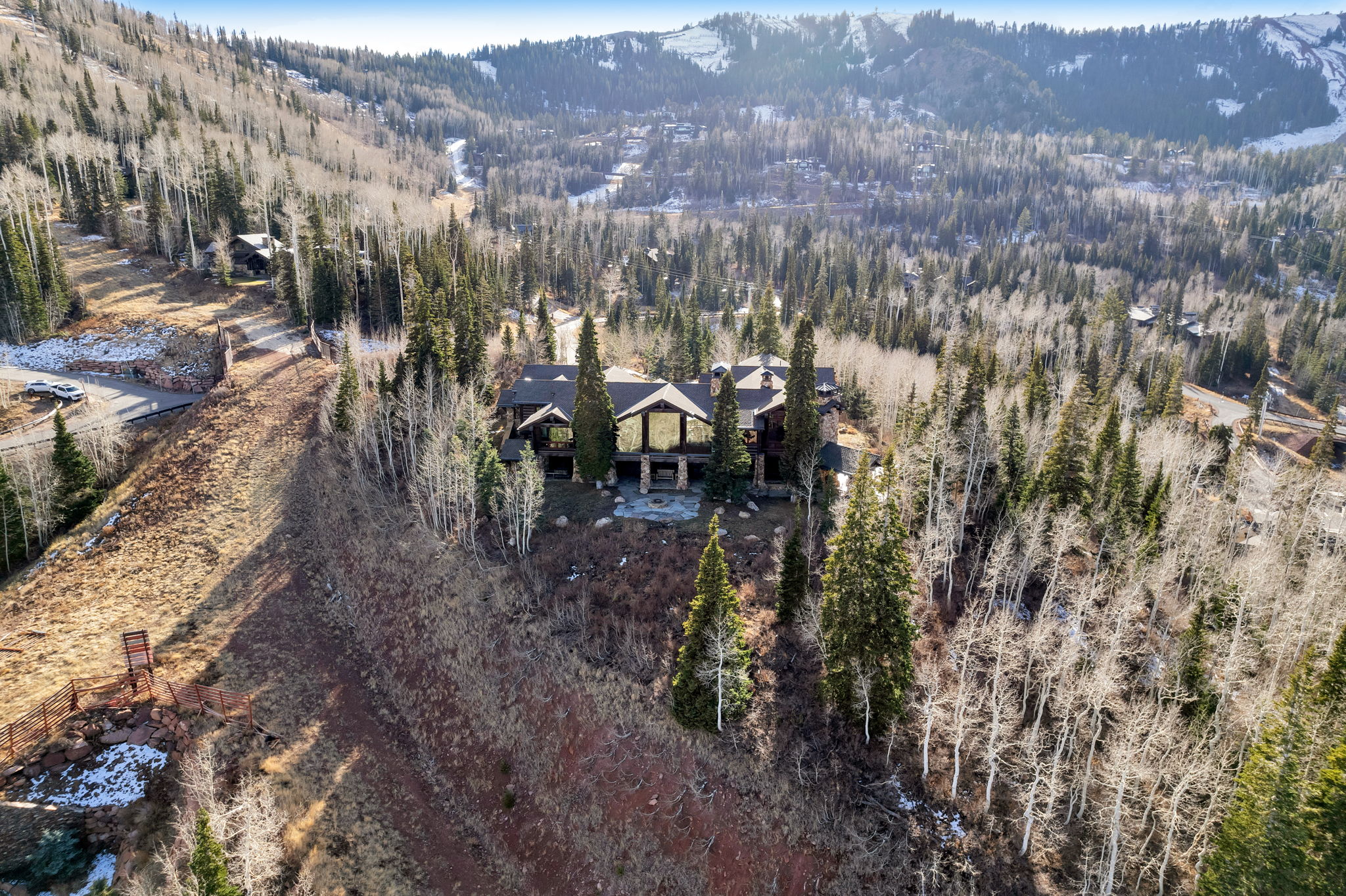 Expansive property featuring a multi-level structure with significant window exposures