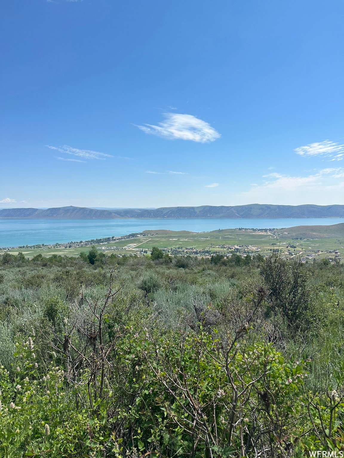 Expansive natural landscape with varied foliage, showcasing distant bodies of water and rolling hills under a clear blue sky