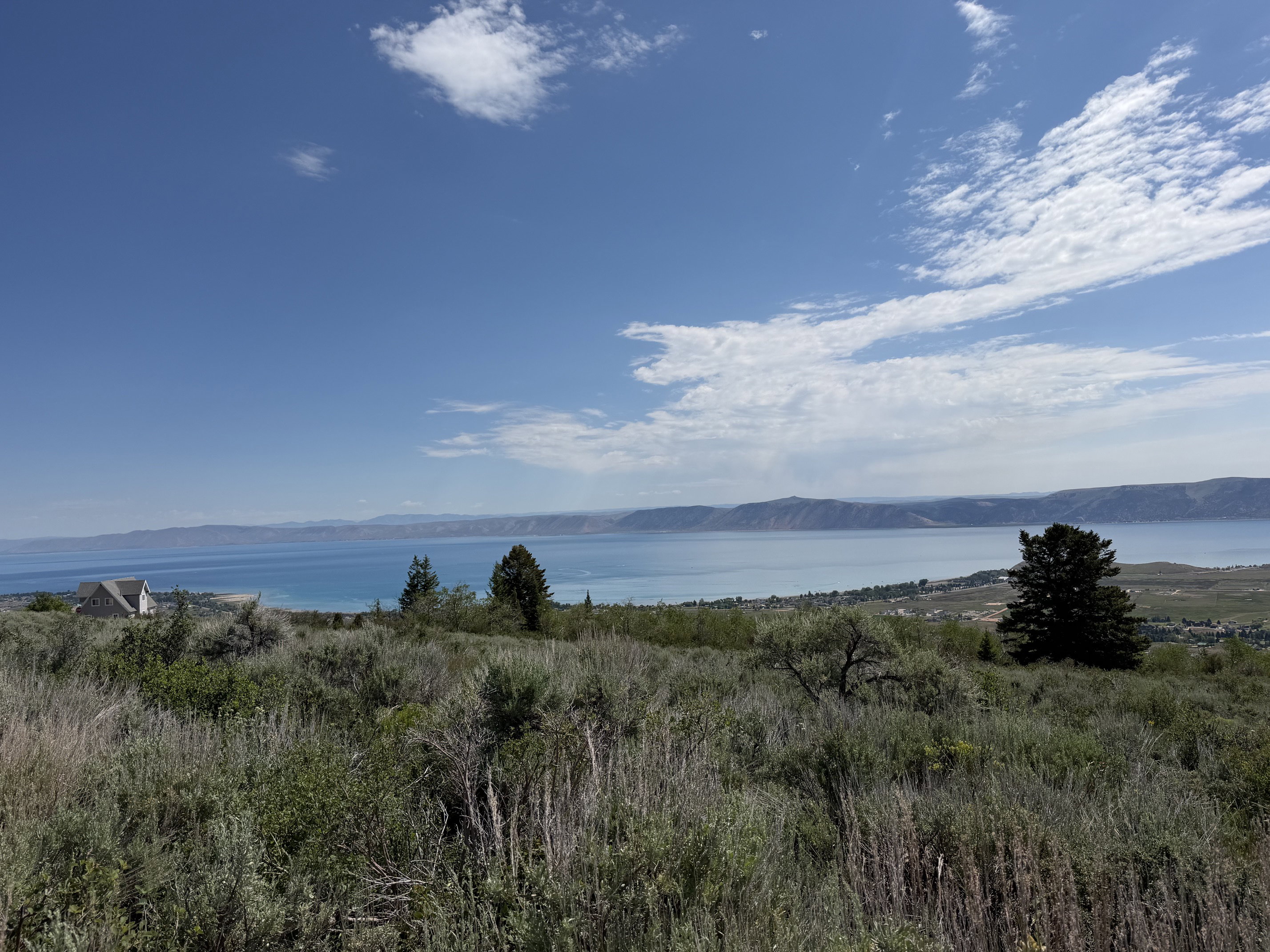 Expansive land parcel featuring natural shrubbery and a distant body of water