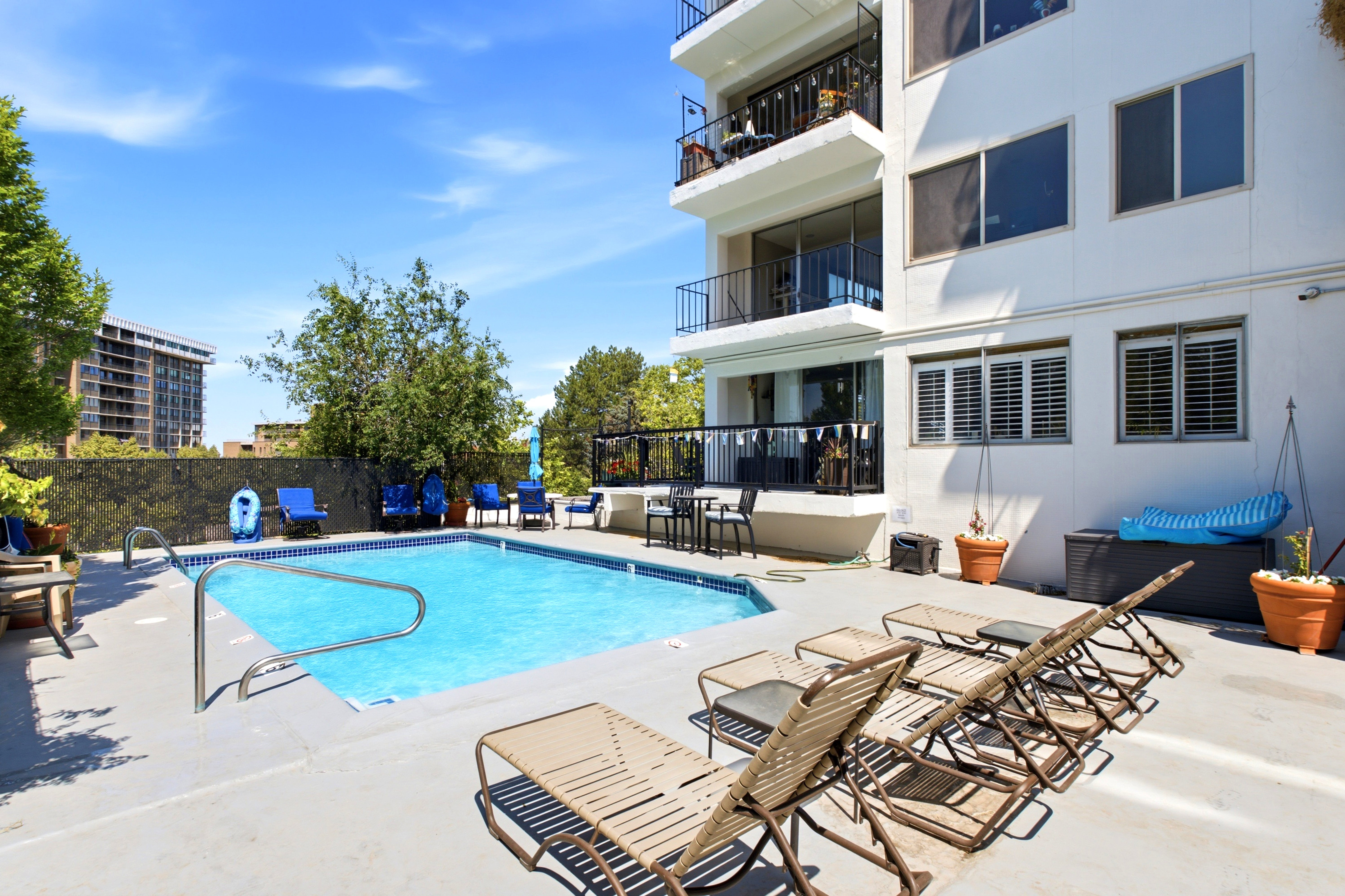 Outdoor swimming pool with a concrete surround