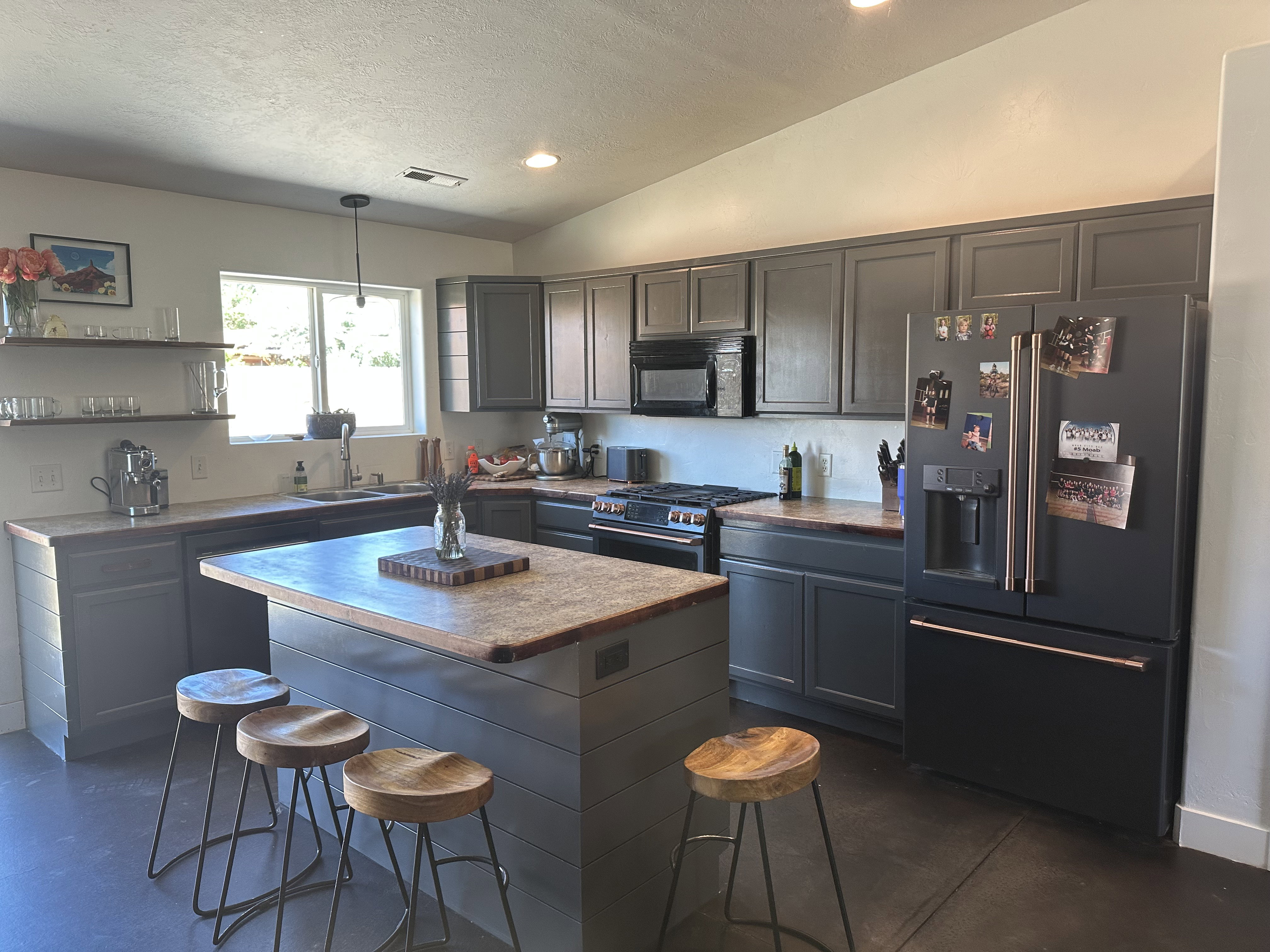 Modern kitchen with upgraded GE Cafe appliances