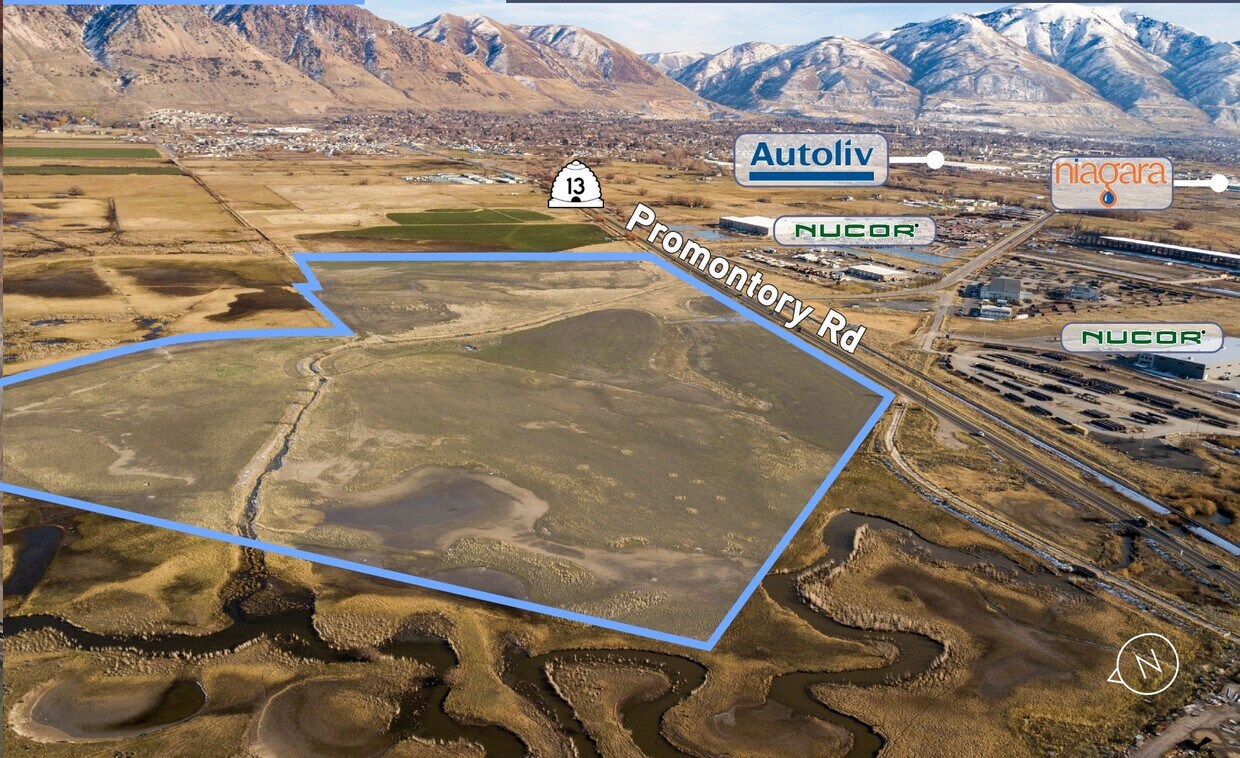 Aerial Property View. Depicting the property's boundaries and surrounding infrastructure