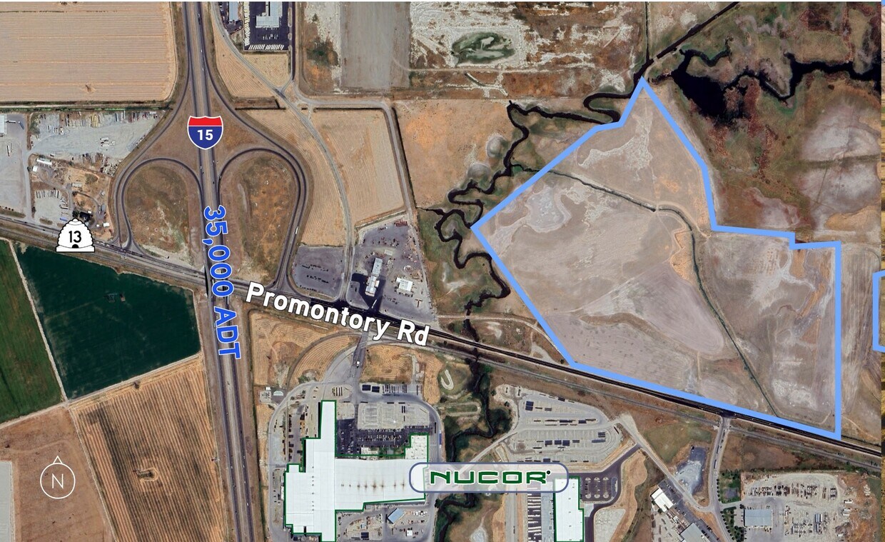Aerial Map. Depicting the property's location relative to transportation infrastructure and adjacent land uses