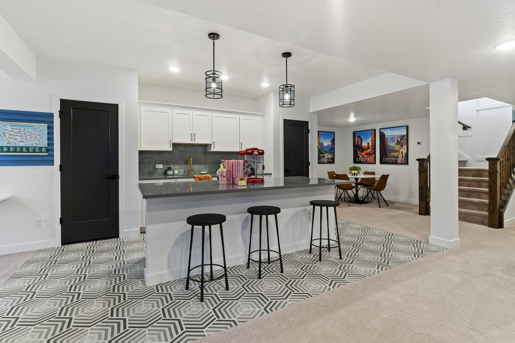 Walk Out Basement with Wetbar. Picture of another home of same floorplan
