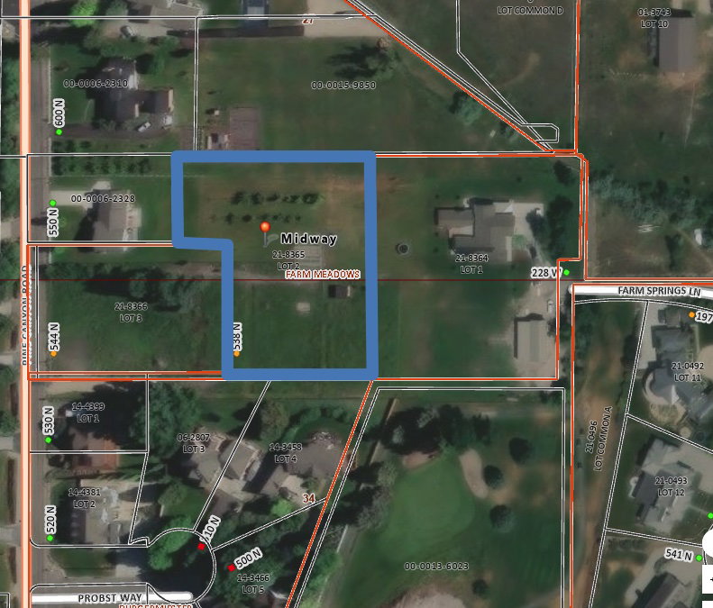 Aerial Map. Displaying property boundaries and identifiers
