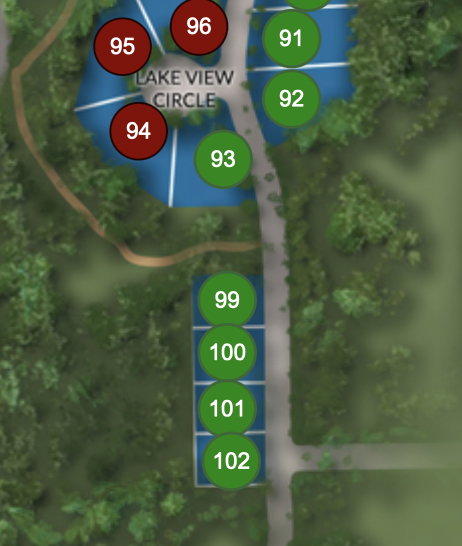 Site Plan. Illustrating property lot identification and availability status