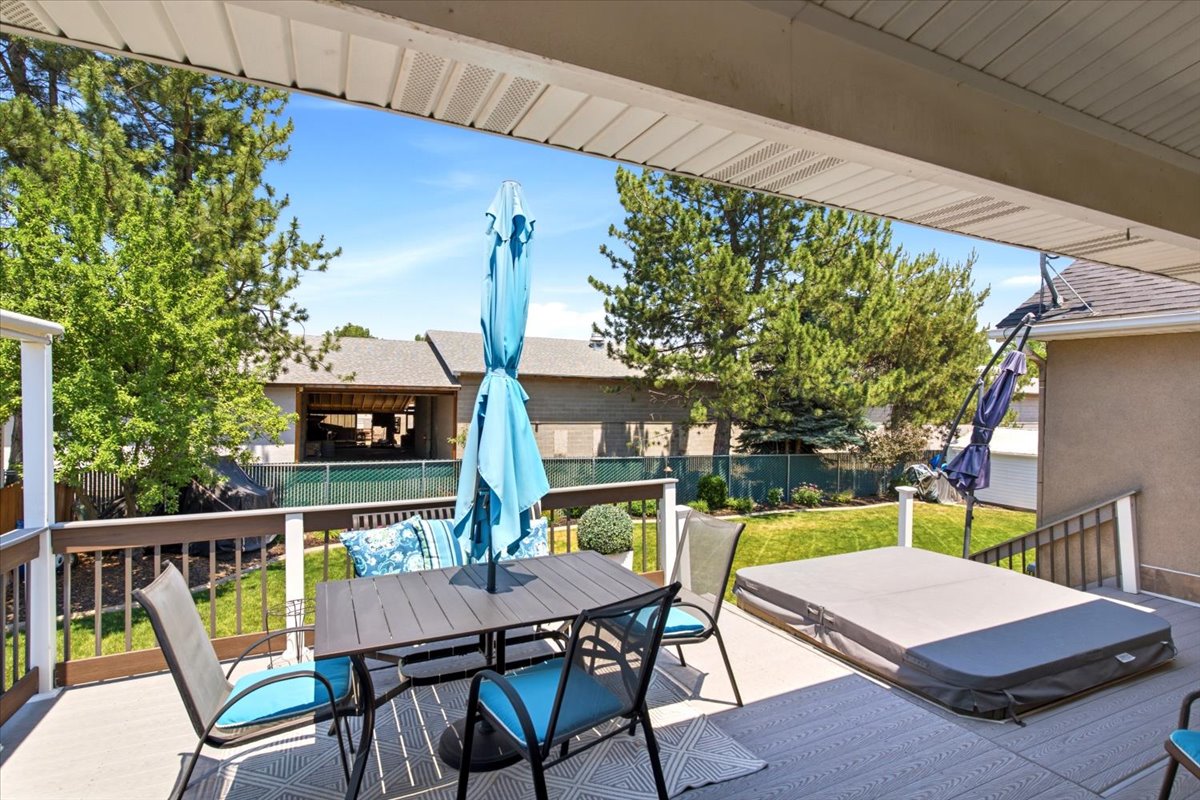 Trex deck and hot tub