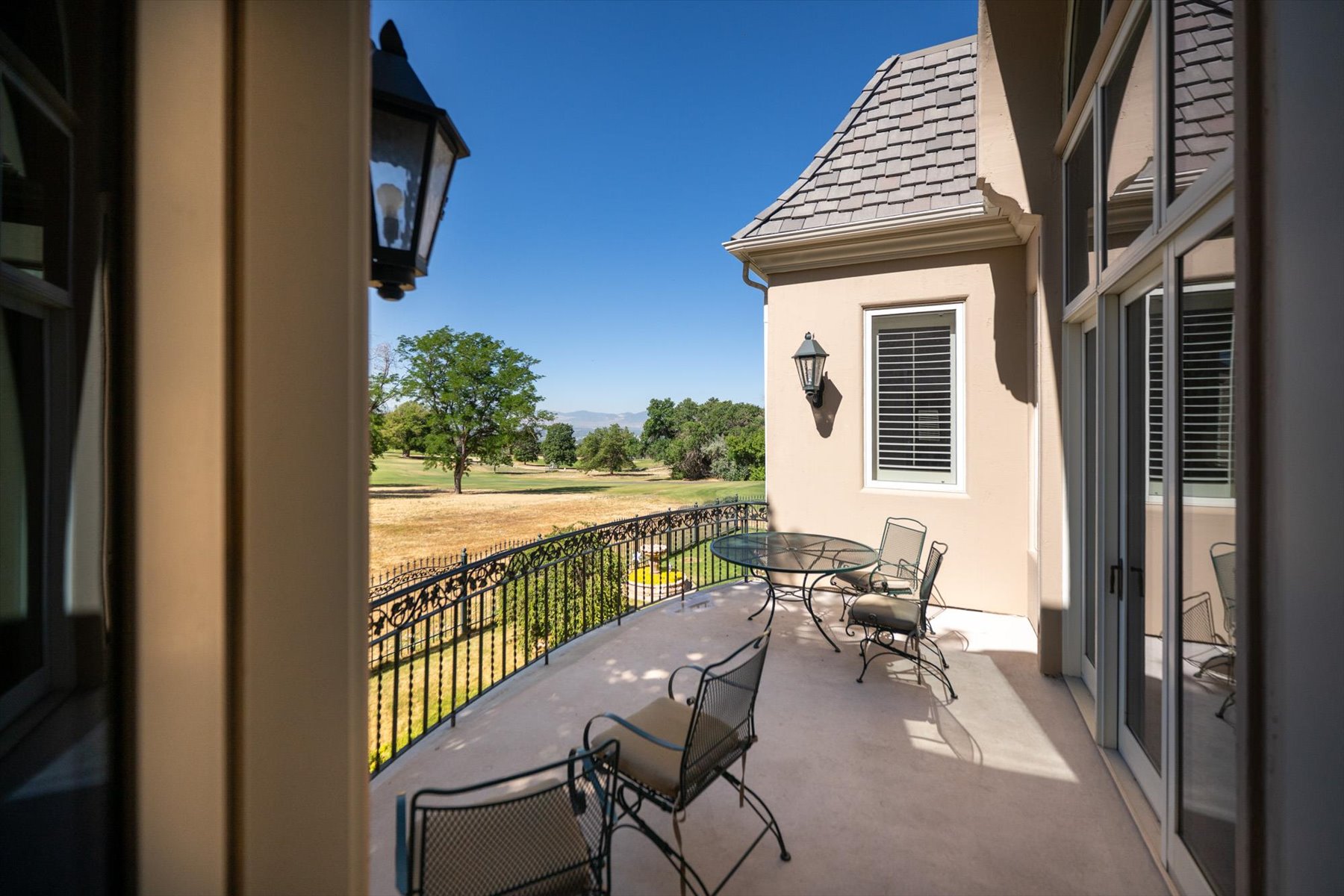 Lovely patio off kitchen and living room, overlooking Bonneville Golf Course.
