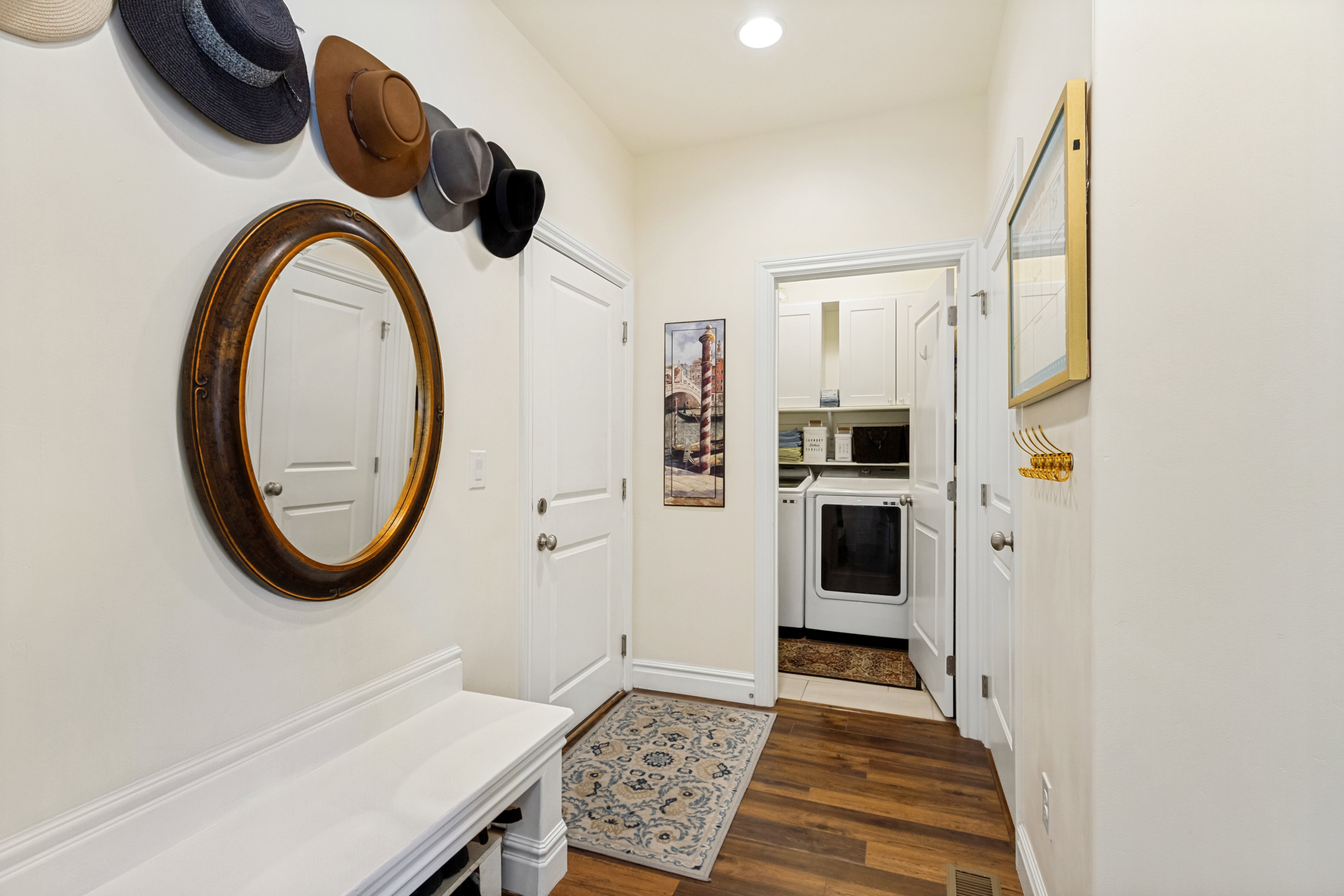 Mud room with view of laundry room