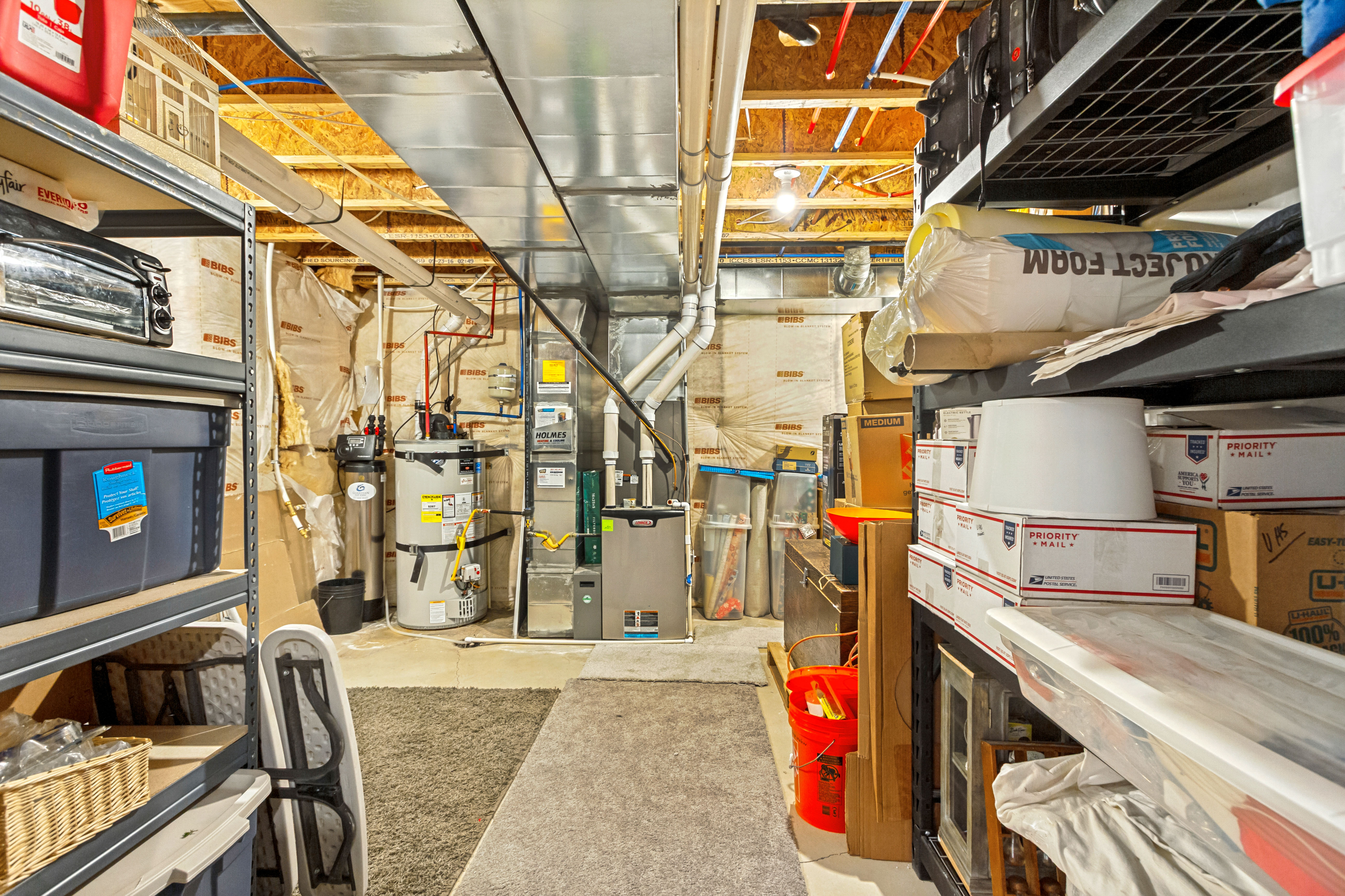 Basement storage and mechanical room