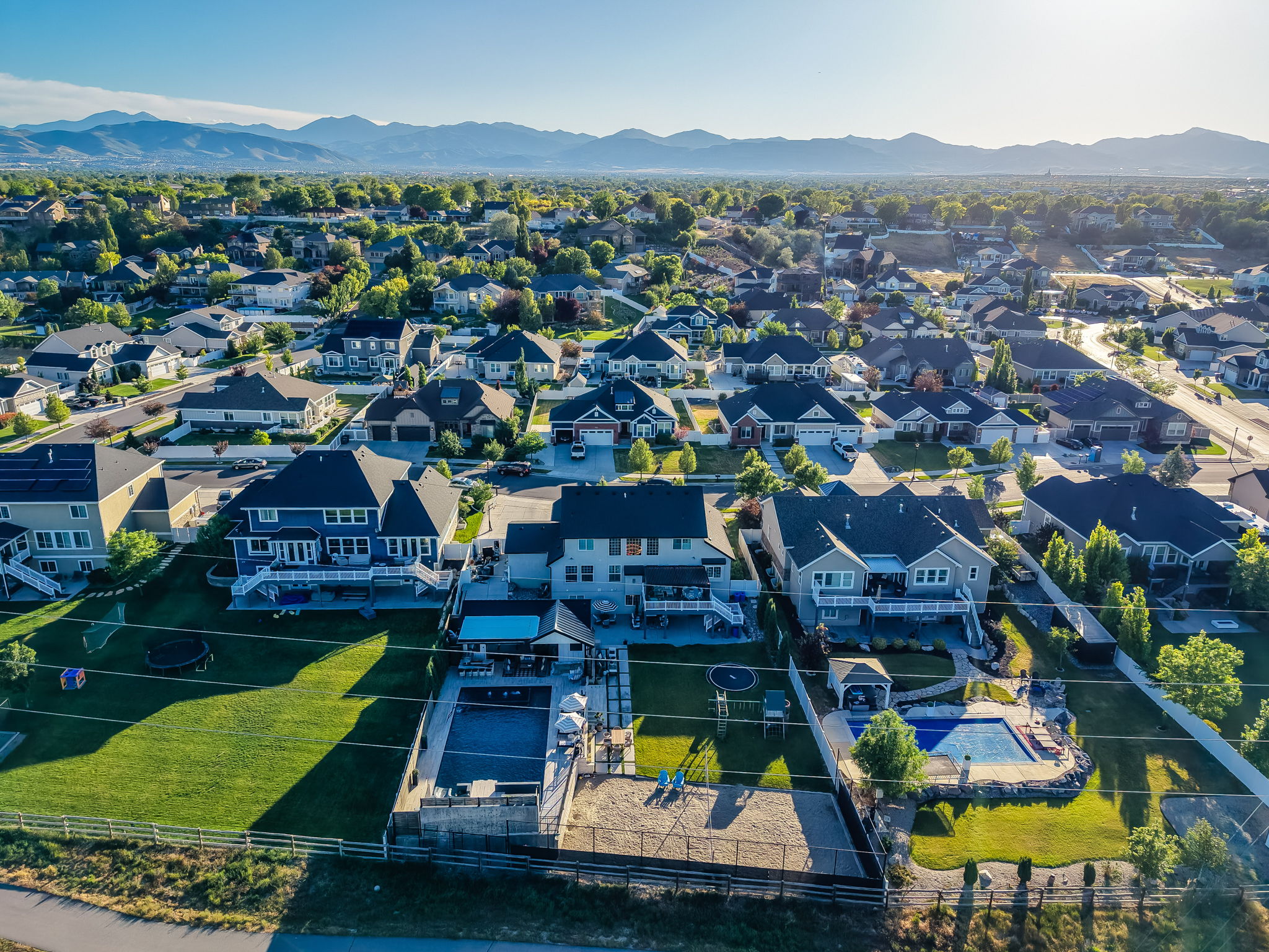 Expansive suburban neighborhood featuring numerous single-family residences