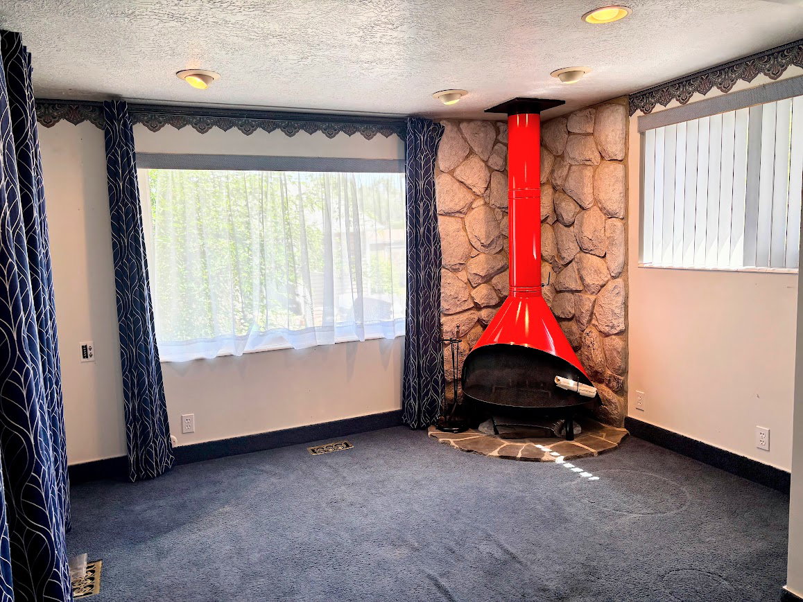 Family area with a gas log