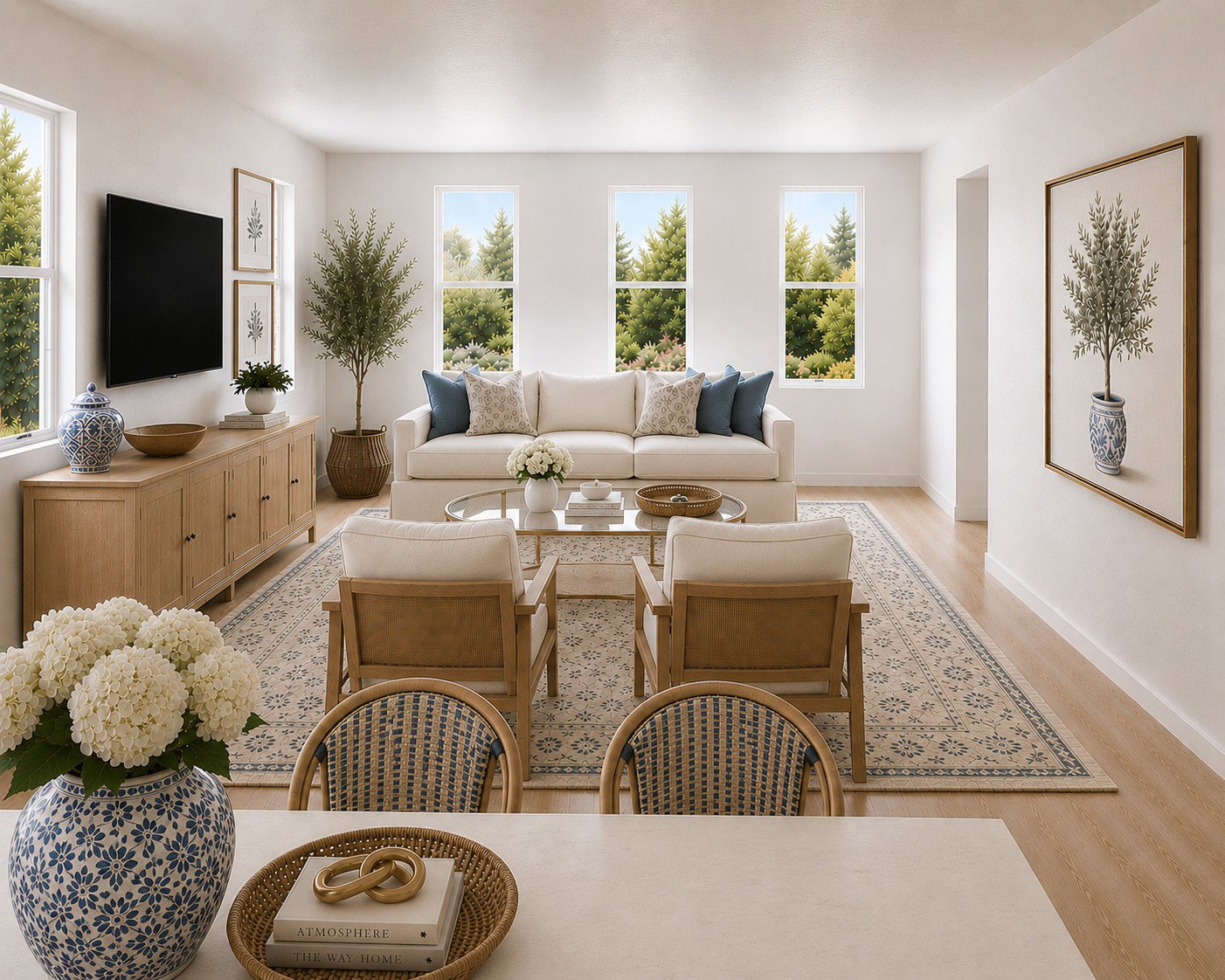 Rendering of great room.