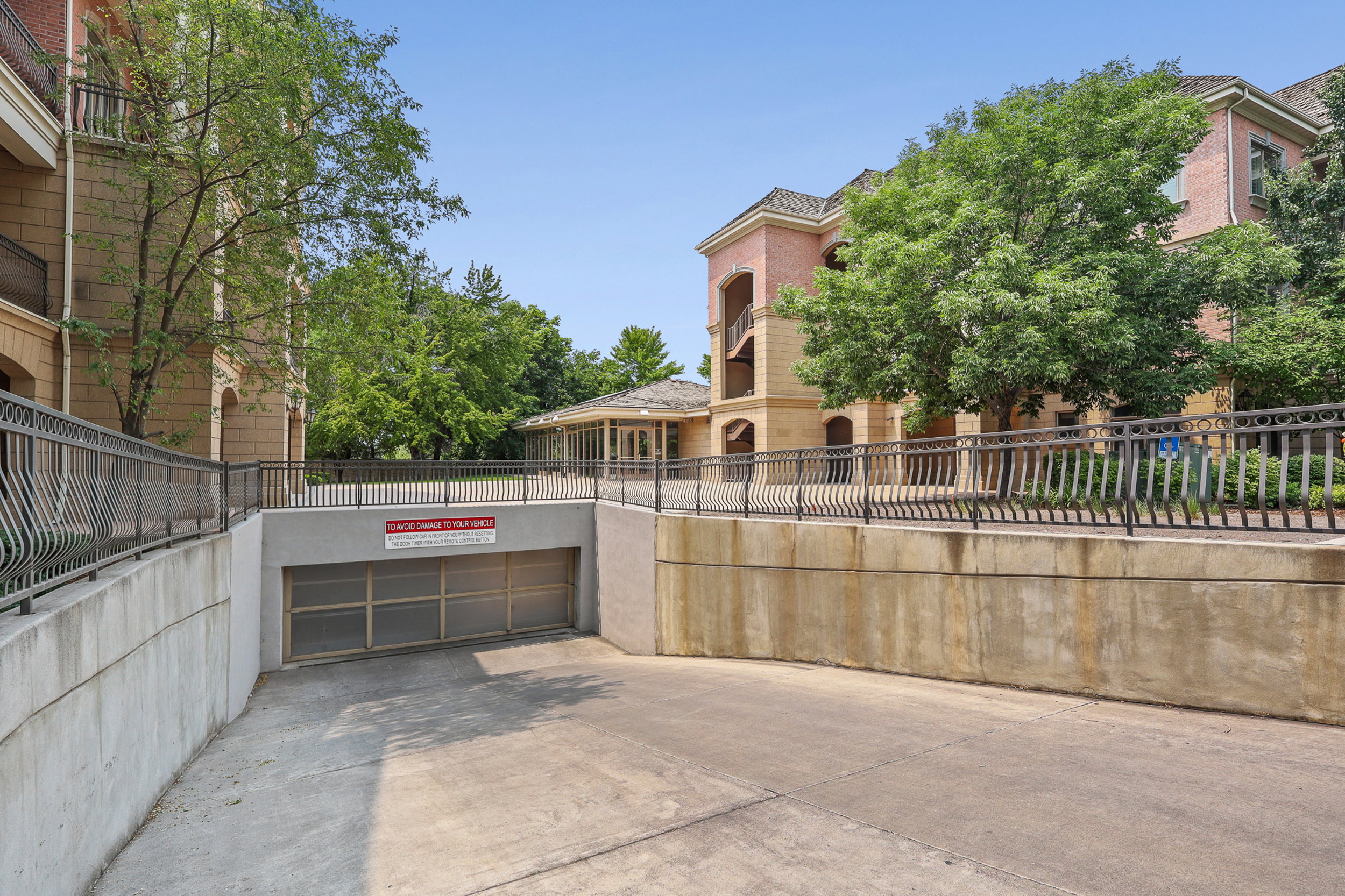 Underground parking garage entrance