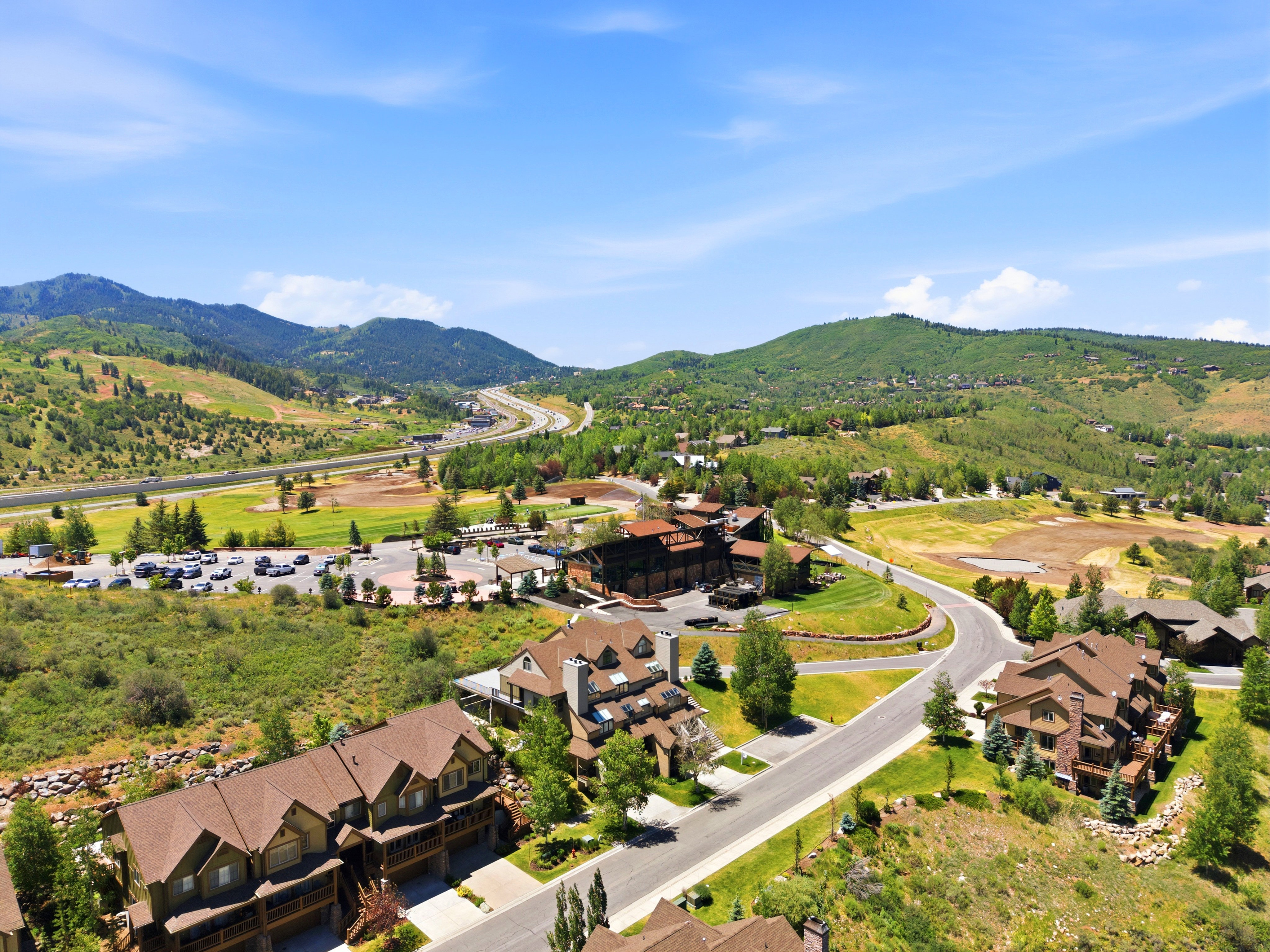 Mountainous landscape with developed residential areas