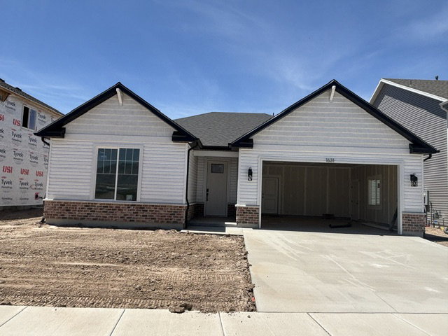 WHITE CRAFTSMAN ELEVATION W/ RED BRICK ACCENT!