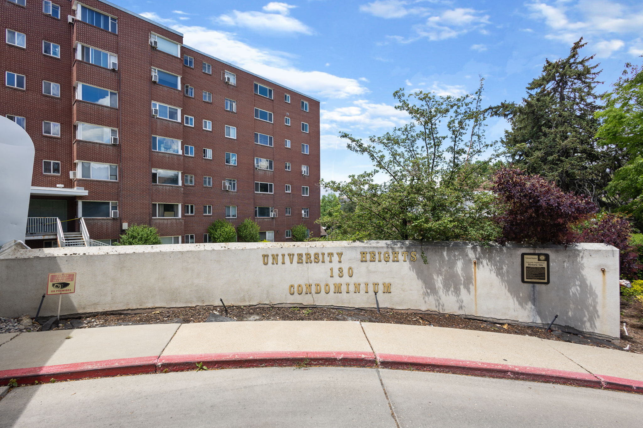 Brick condominium building