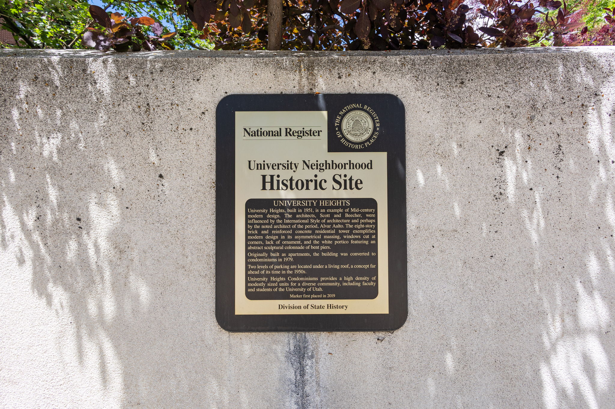 National Register Historic Site plaque