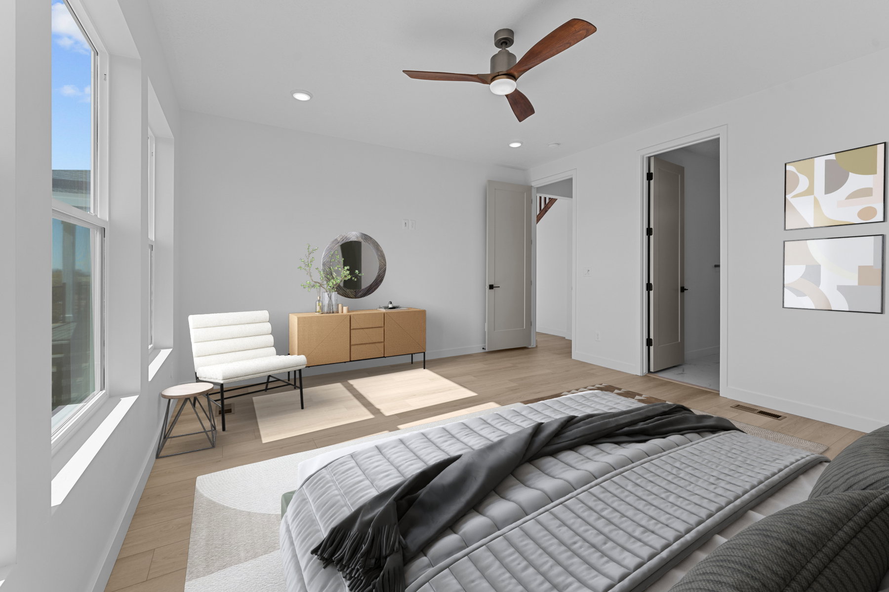 MAIN FLOOR OWNERS BEDROOM. Picture of another home with the same floorplan. Design selections may differ.