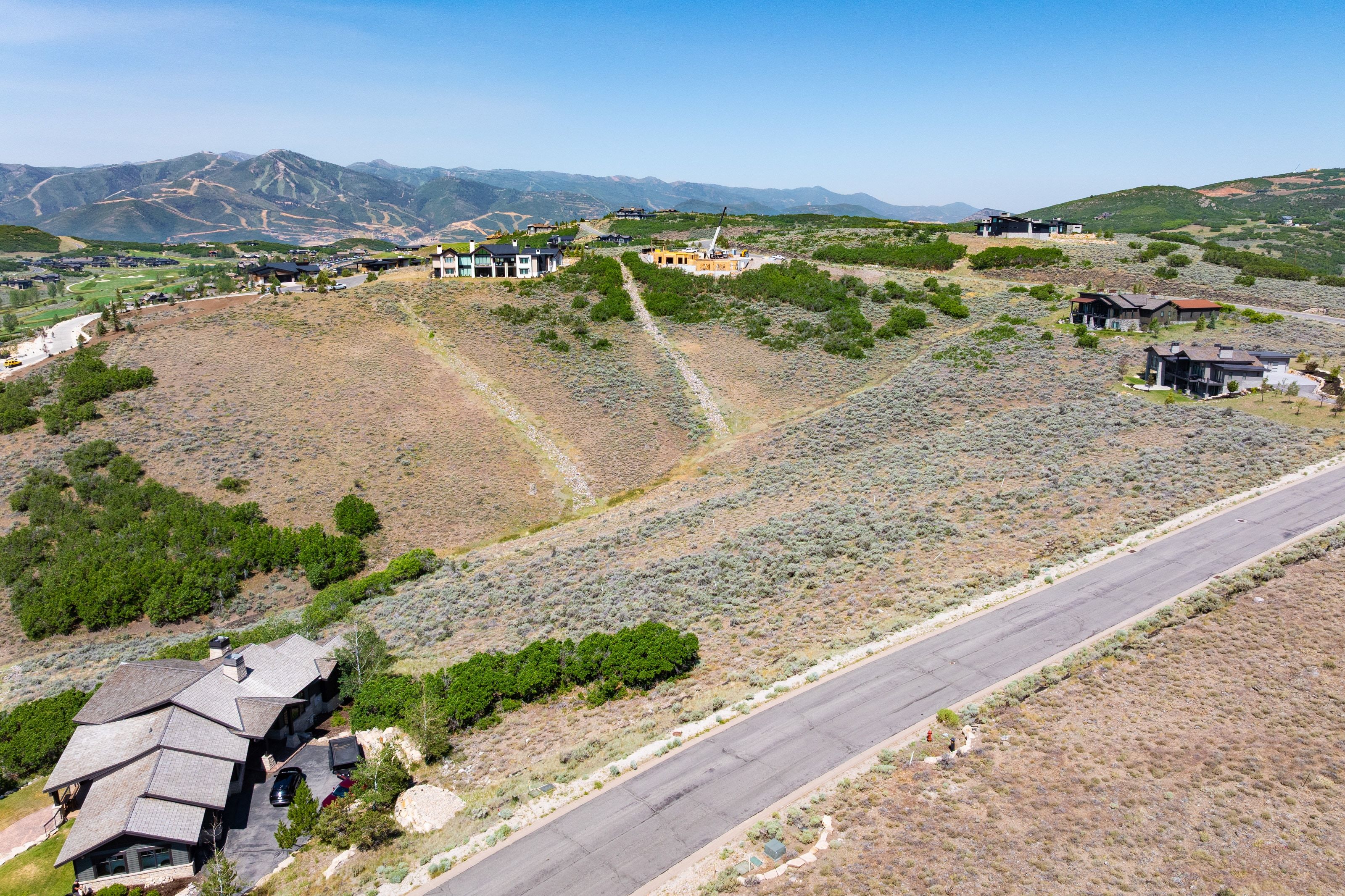 Expansive undeveloped land parcel featuring natural vegetation and a distant mountain backdrop
