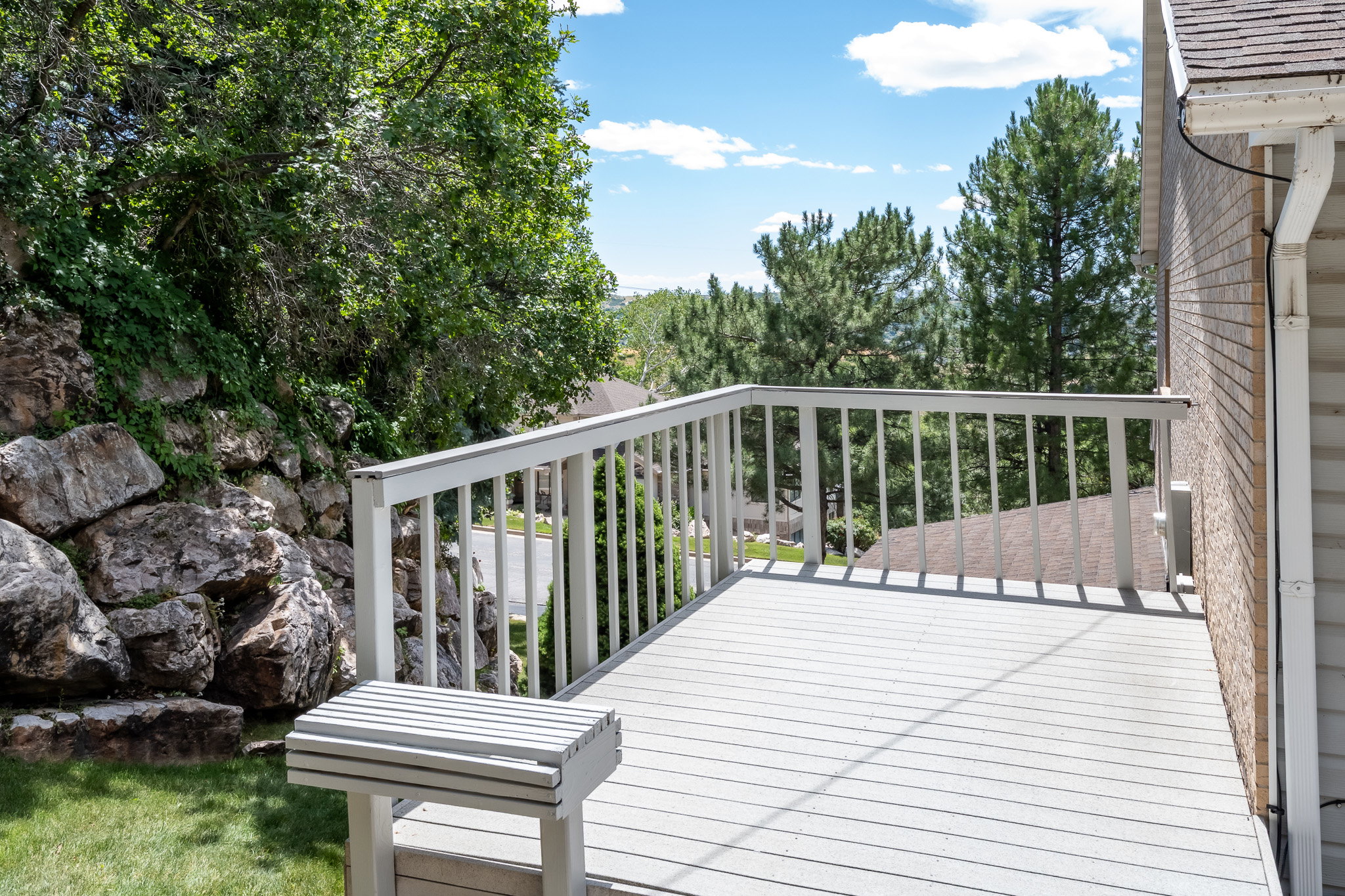 Side deck with west facing view