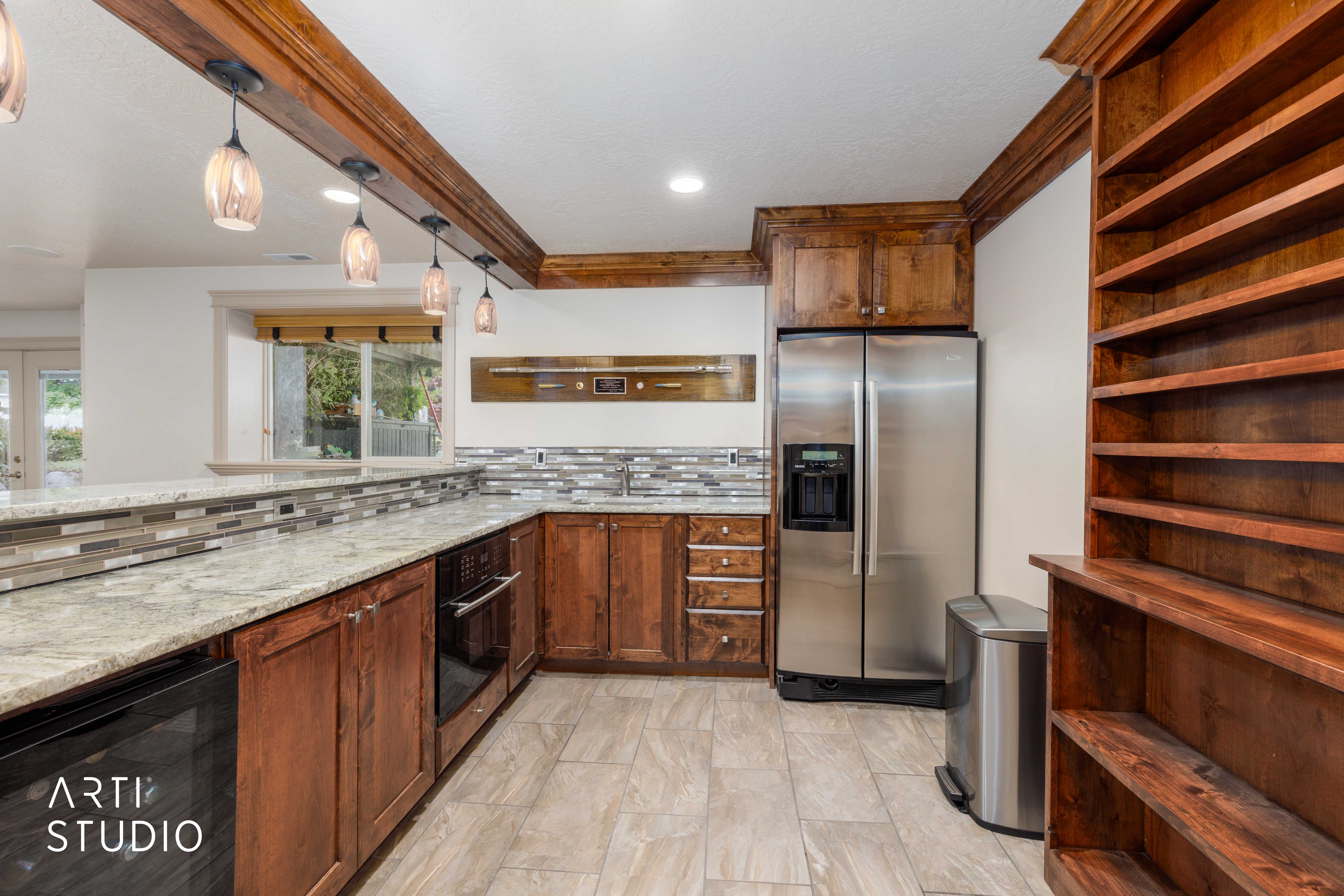 Kitchenette setup could provide opportunity  for multi-generational living situation.