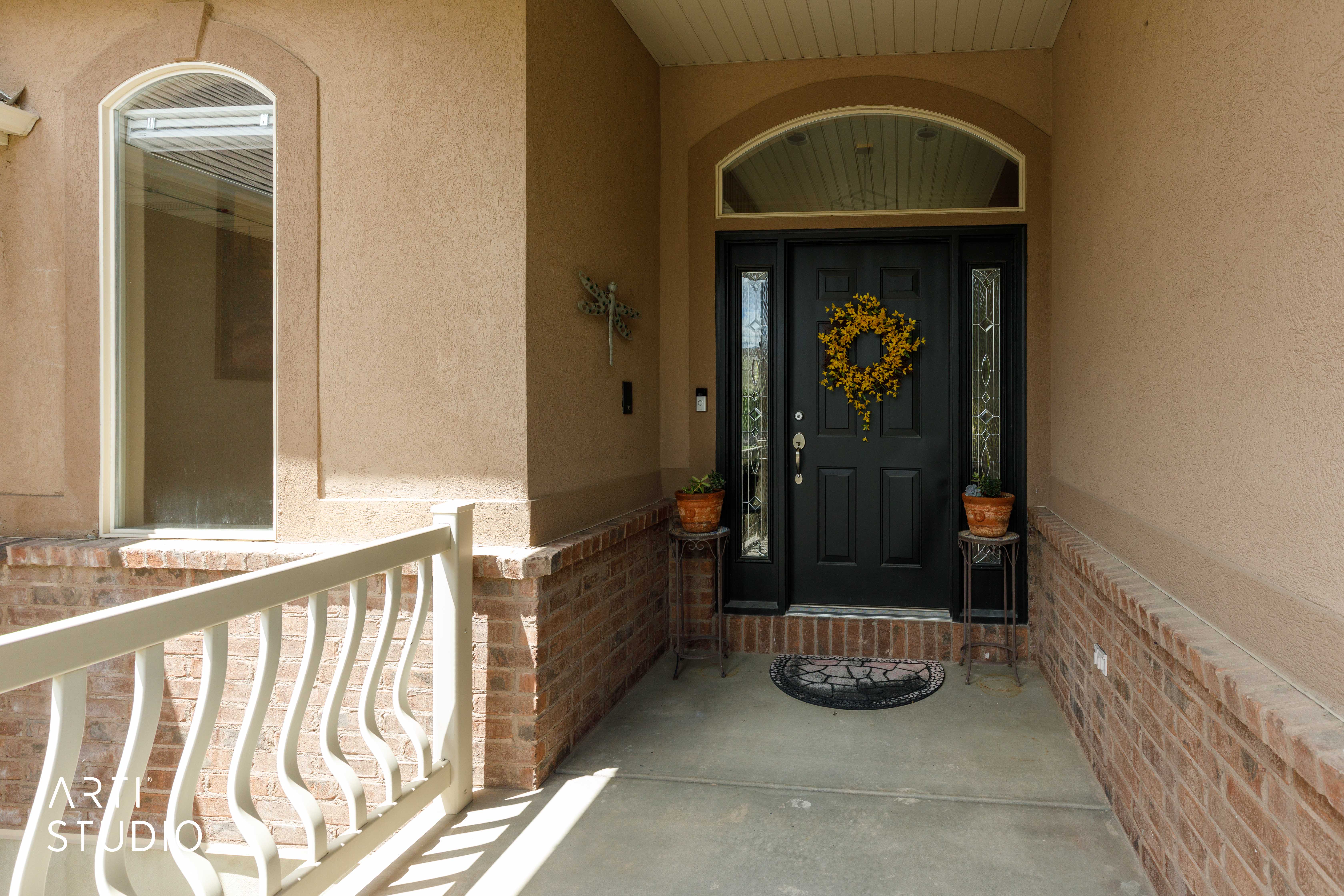 Covered front porch and entry