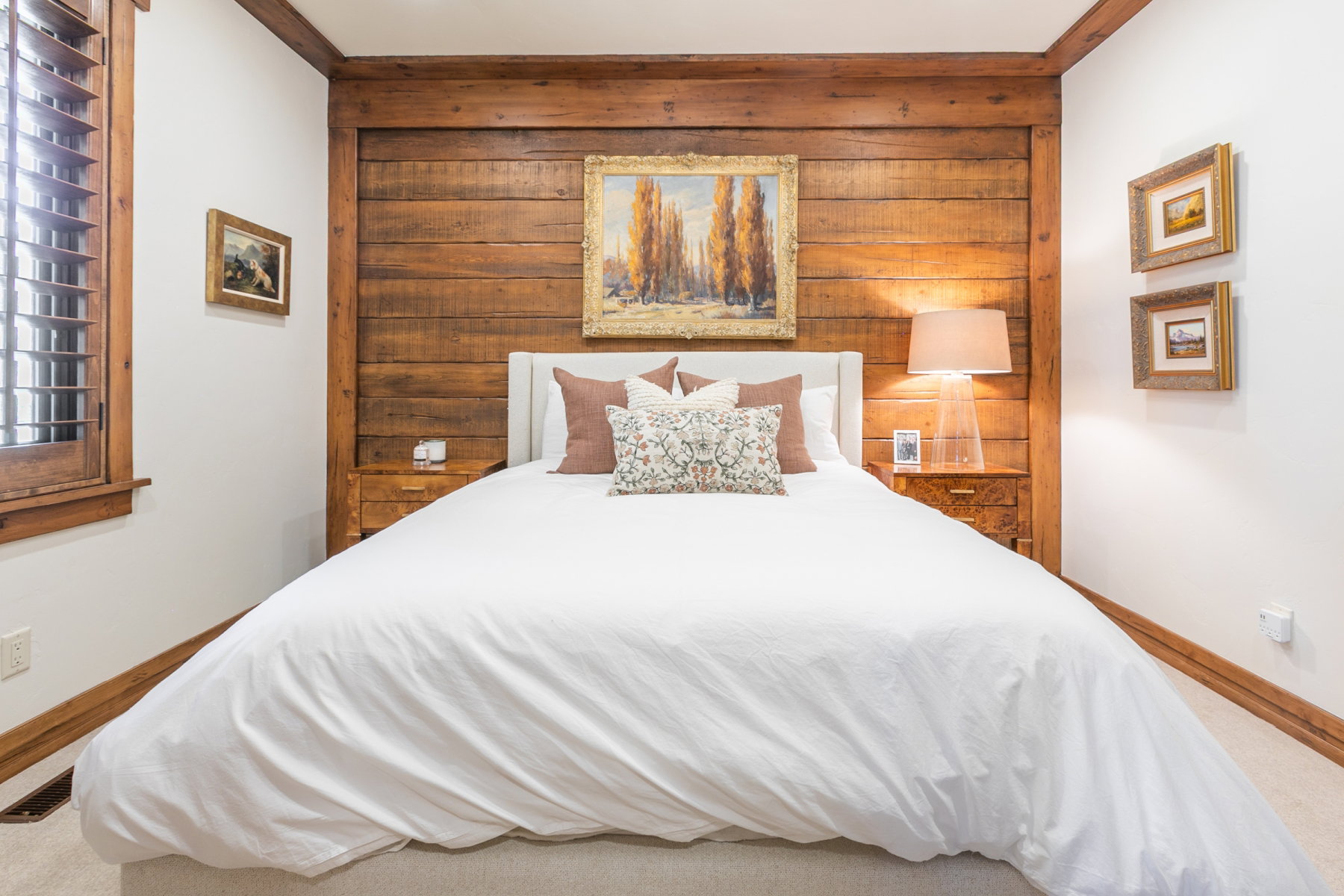 Accent wall featuring horizontal wood paneling