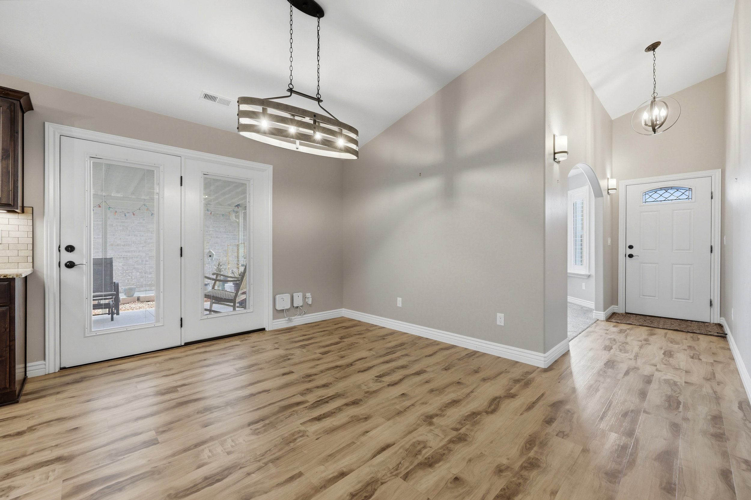 Dining area opens to covered patio