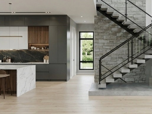 Property Marketing Material. Displaying various interior perspectives of the property
