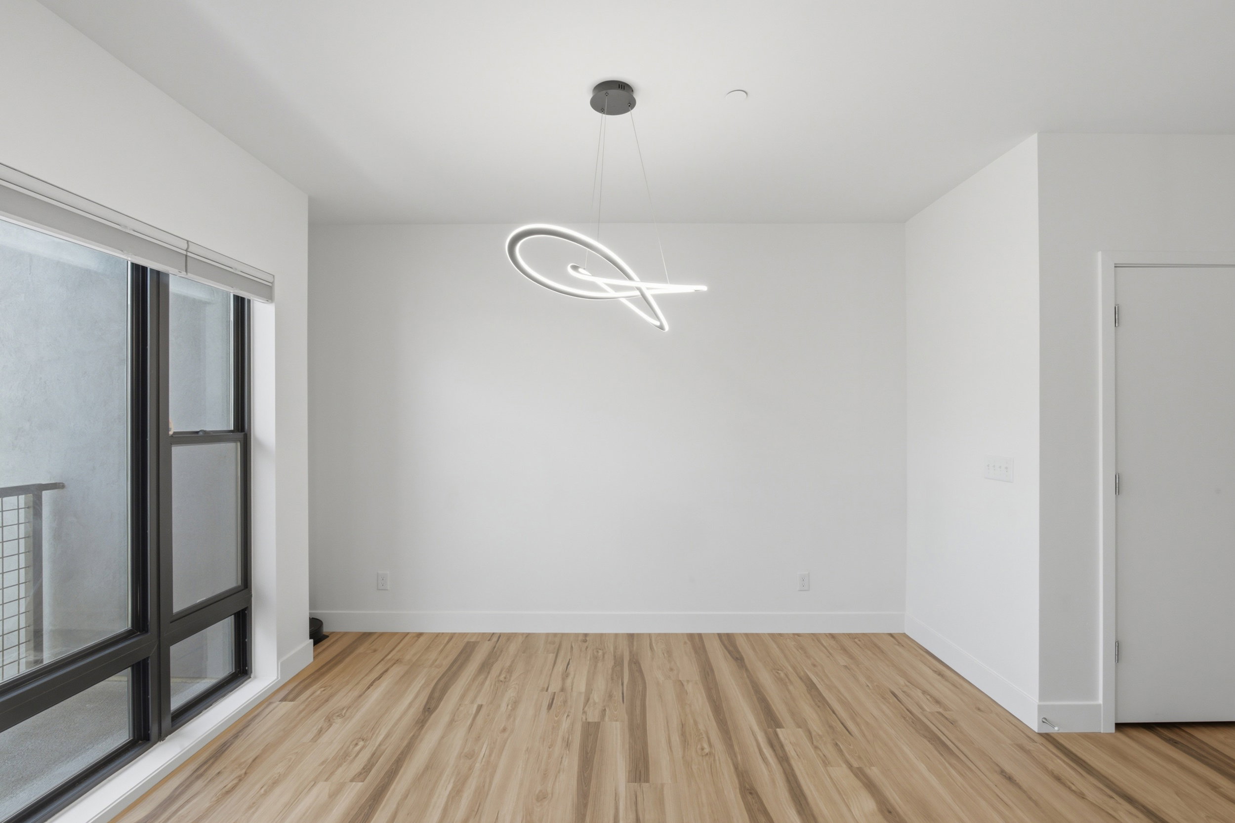 Dining area of a large open concept floorplan