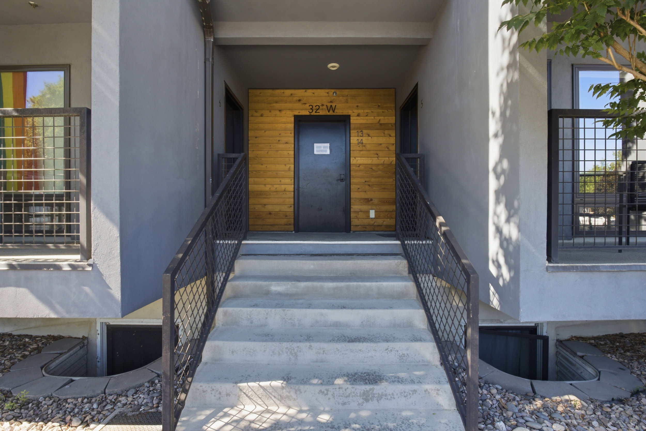 Stylish exterior with a locked exterior entrance for added security and peace of mind